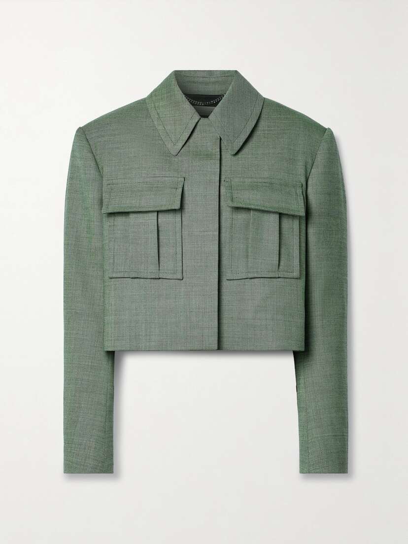 Stella McCartney + Net Sustain Cropped Wool-blend Twill Jacket