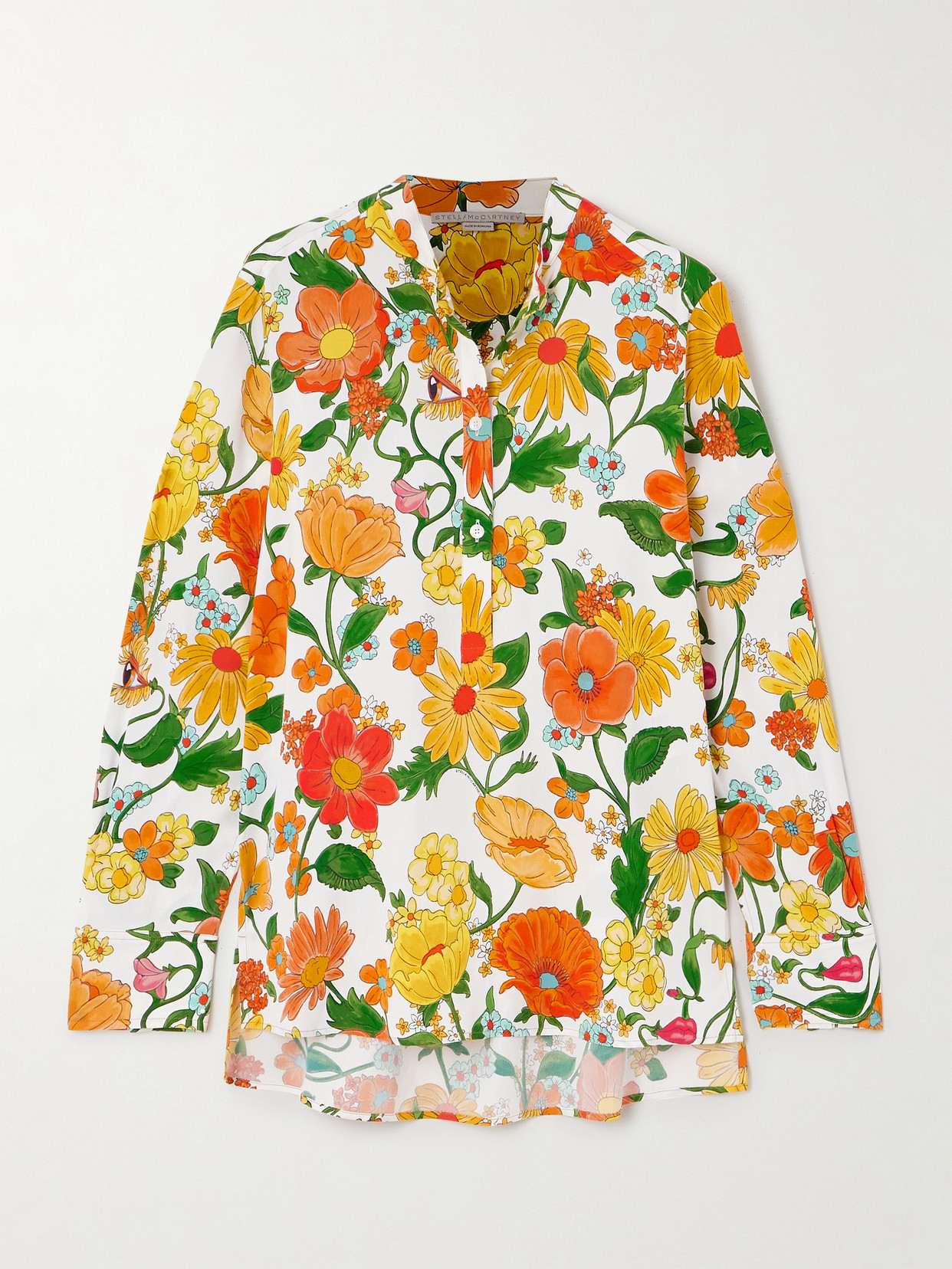 Stella Mccartney + Net Sustain Floral-print Twill Shirt In Yellow