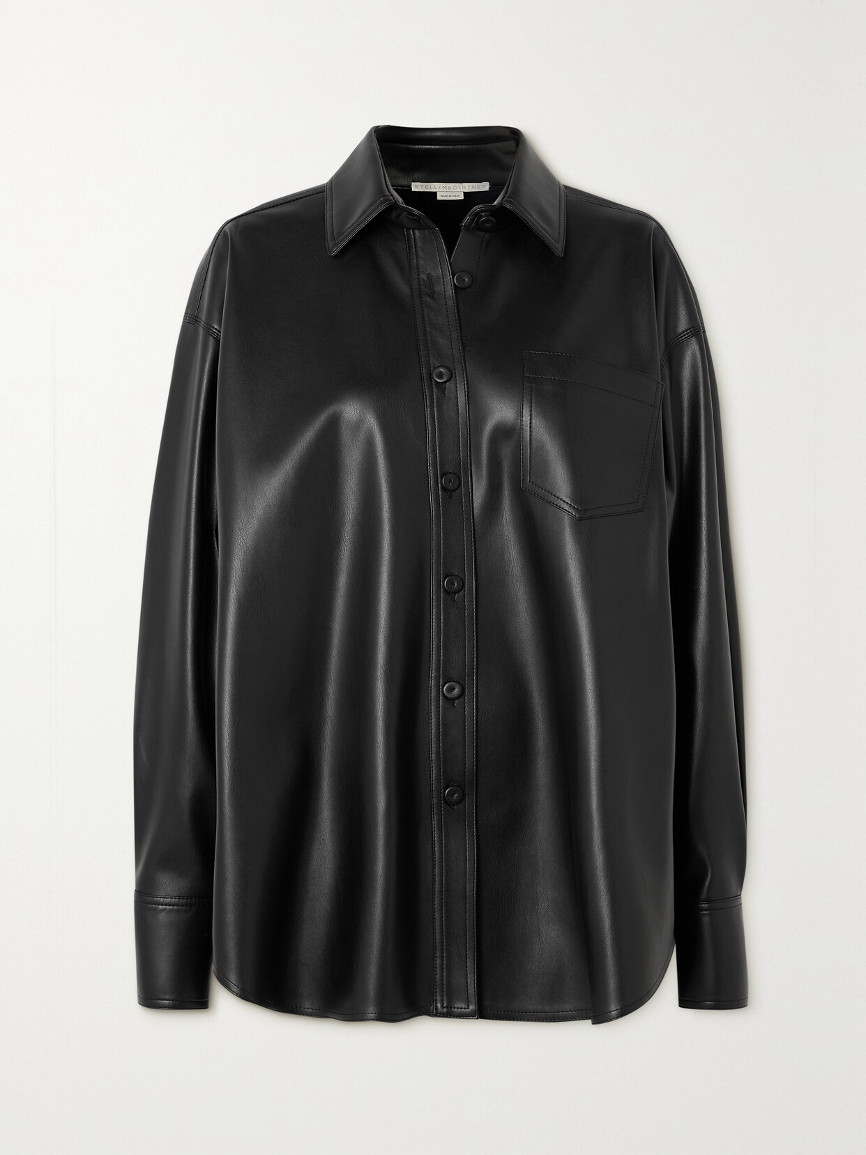 Shop Stella Mccartney Vegetarian Leather Shirt In Black