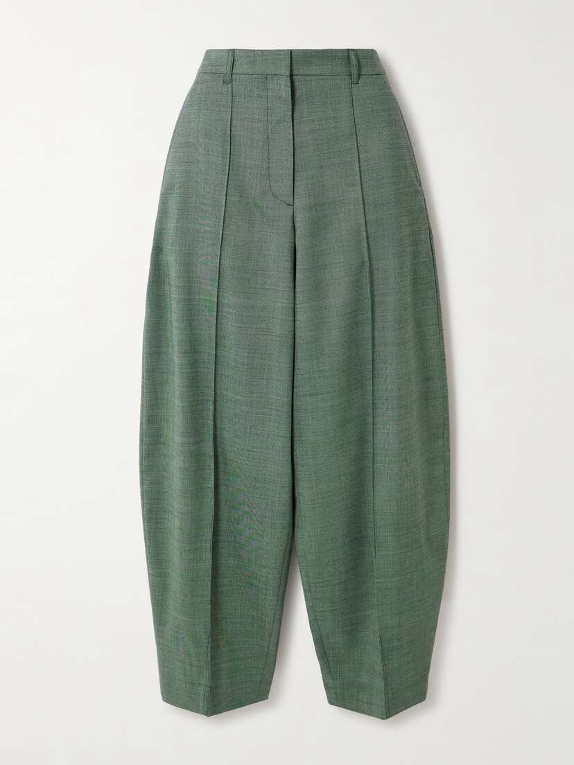 Stella McCartney + Net Sustain Pleated Stretch-wool Tapered Pants
