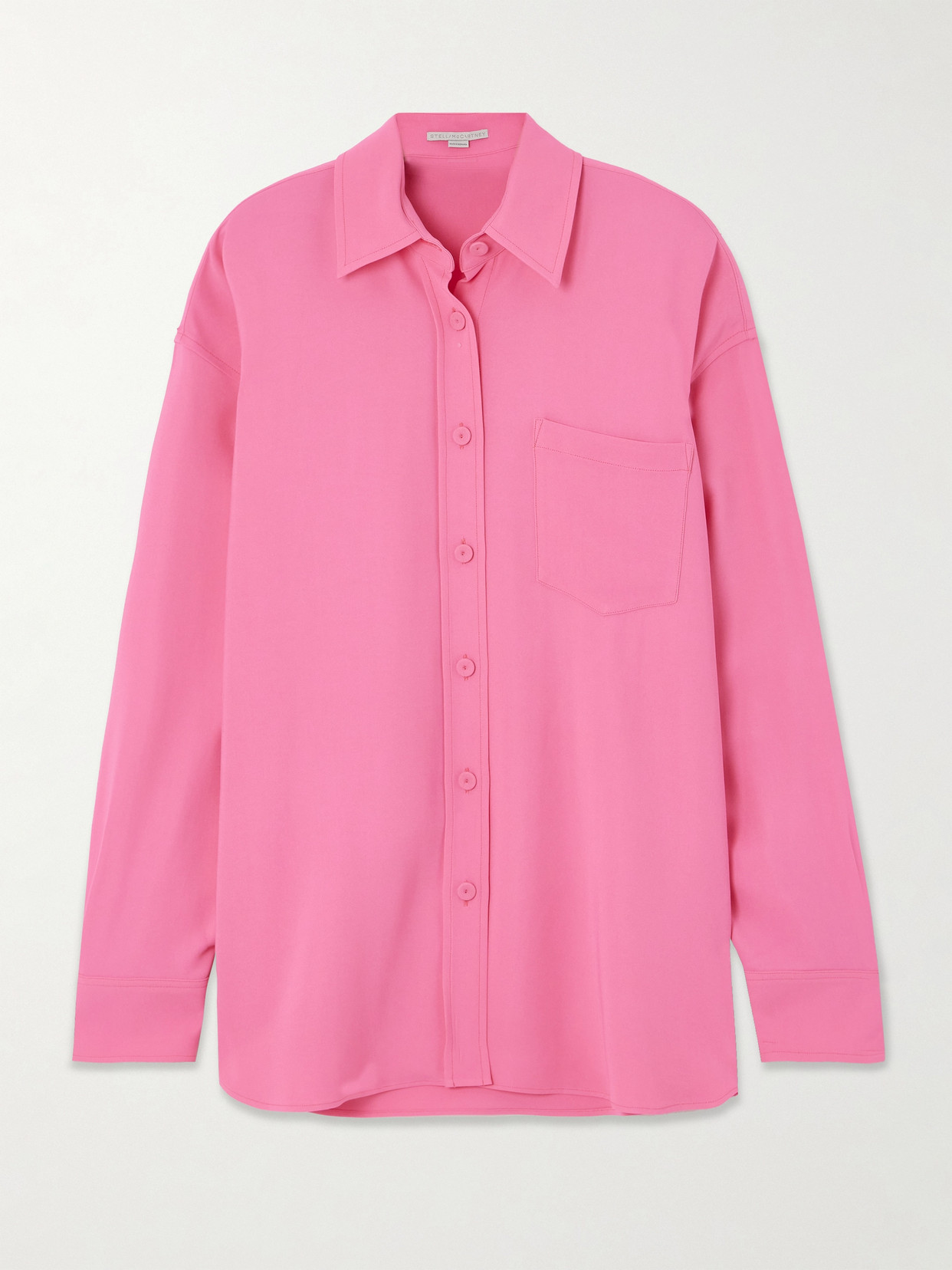 Shop Stella Mccartney + Net Sustain Oversized Crepe Shirt In Pink