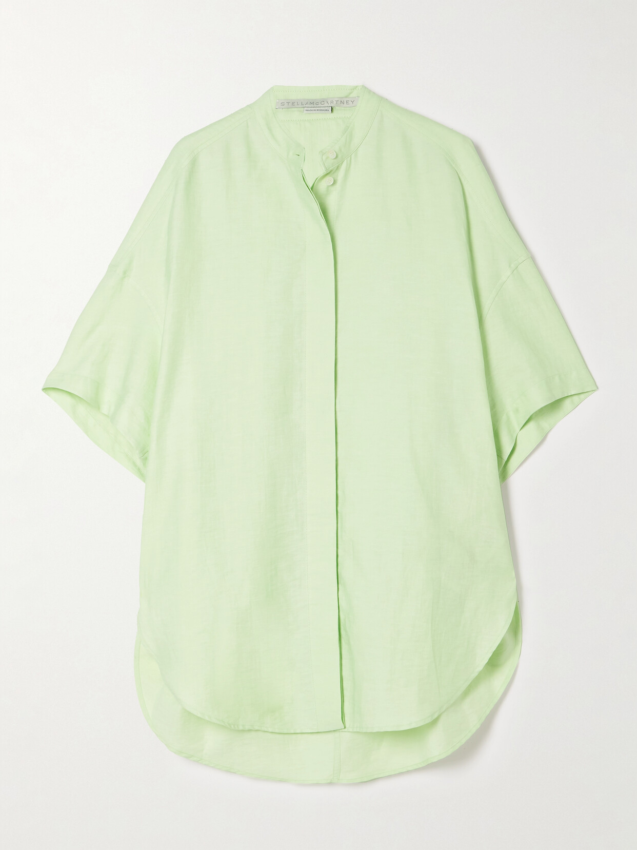 Stella McCartney + Net Sustain Oversized Linen And Cotton-blend Shirt - Green