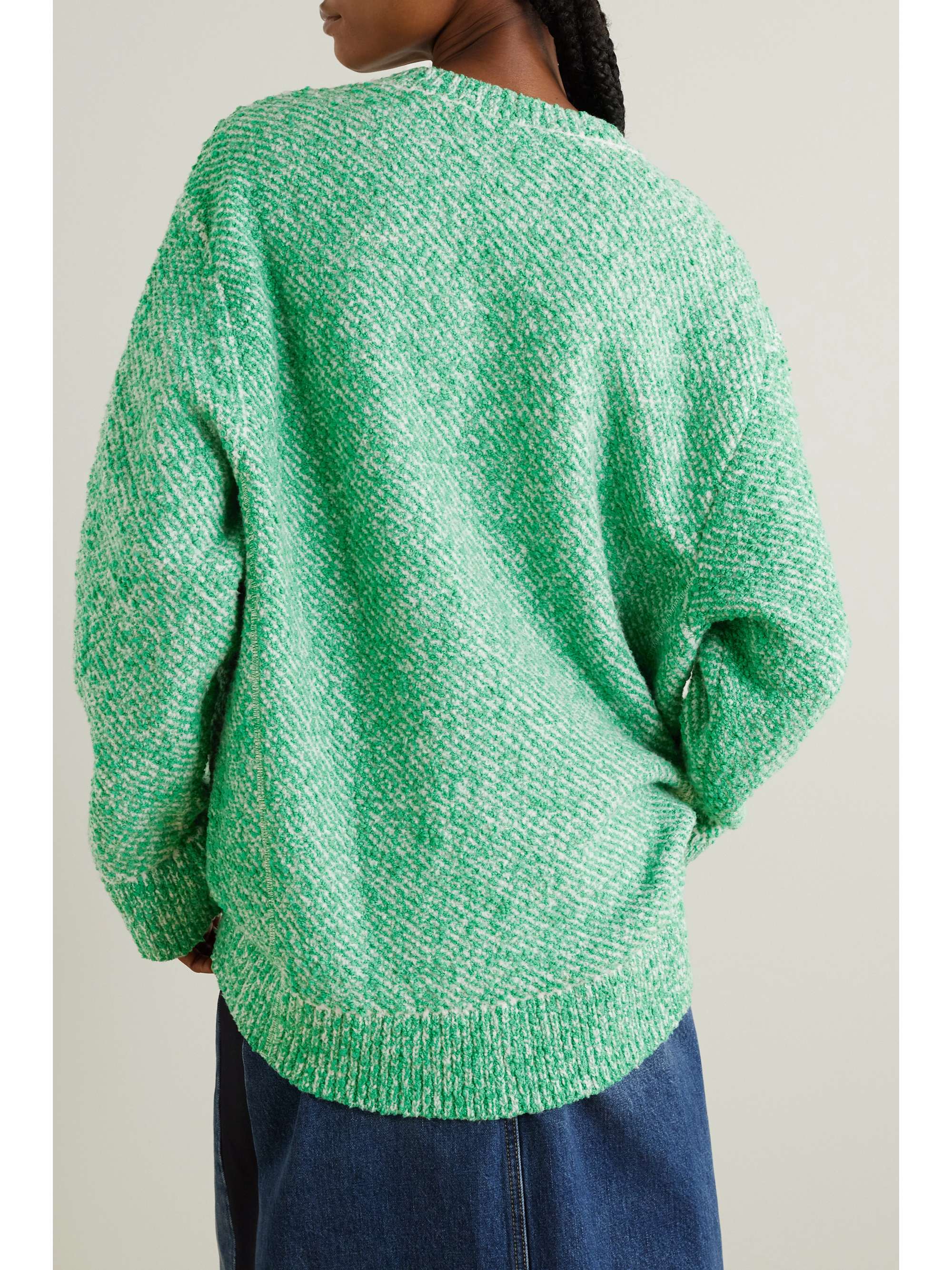 ー品販売  Green Oversized cotton-blend bouclé sweater | STELLA ニット+セーター