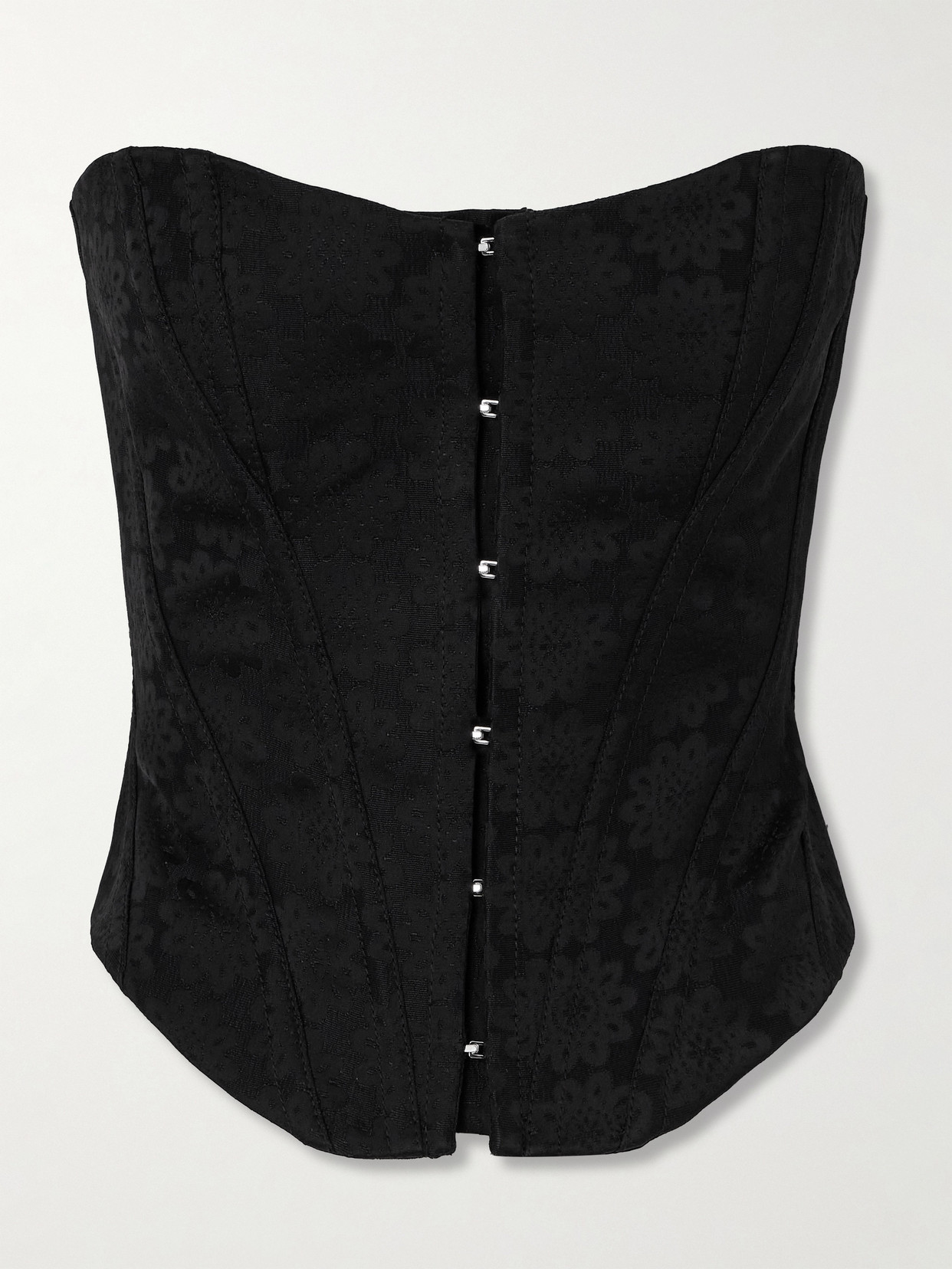 Stella McCartney - + Net Sustain Lace-up Jacquard Bustier Top - Black