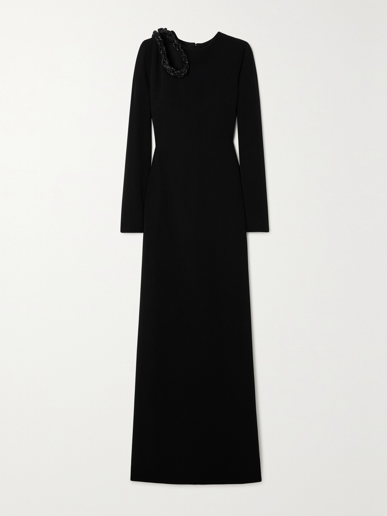 Stella Mccartney Cutout Crystal-embellished Crepe Gown In Black