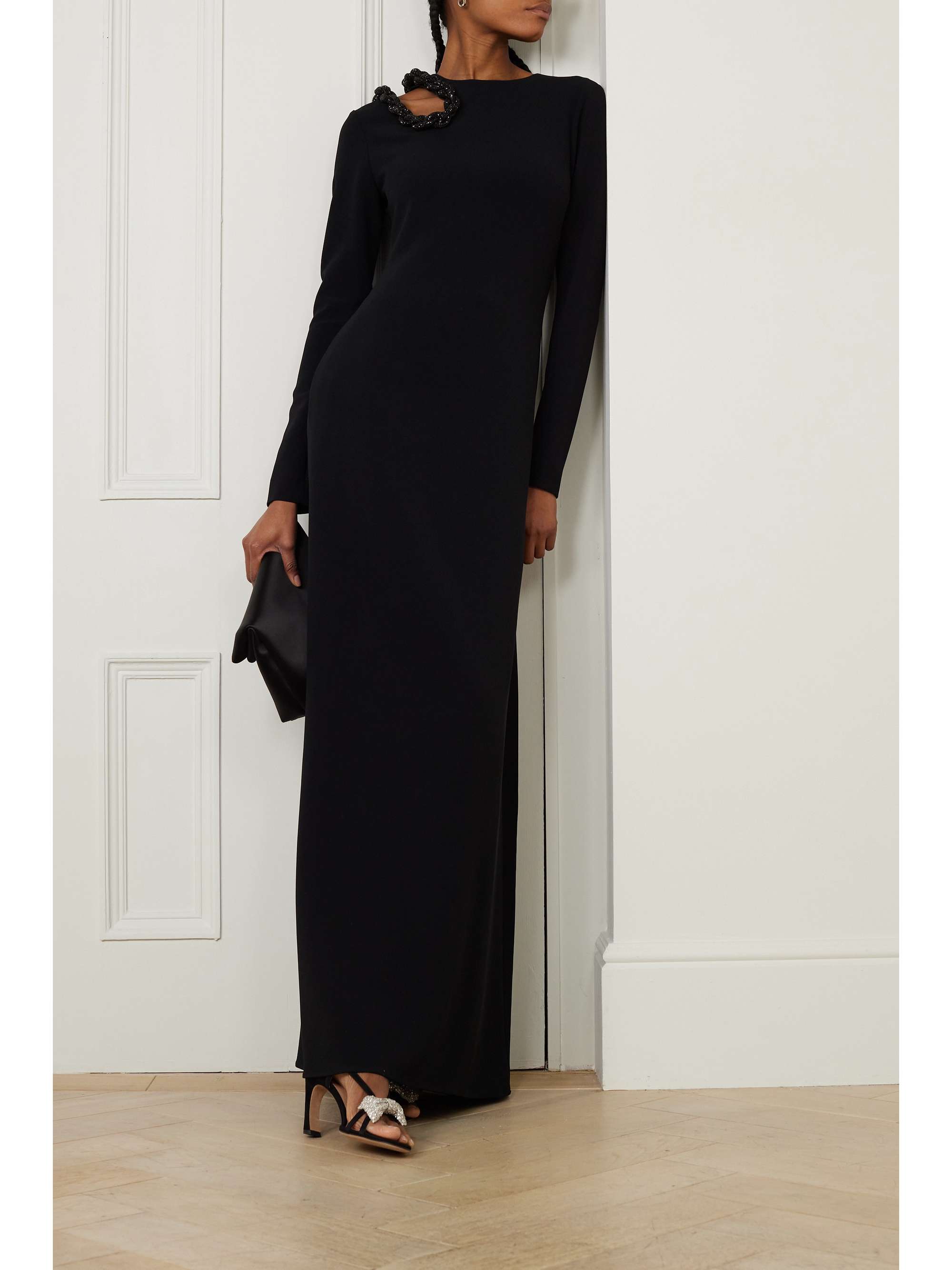 STELLA MCCARTNEY + NET SUSTAIN cutout crystal-embellished crepe gown ...