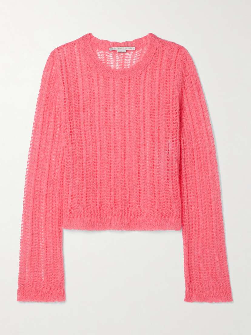 Stella McCartney + Net Sustain Open-knit Brushed Alpaca-blend Sweater - x large