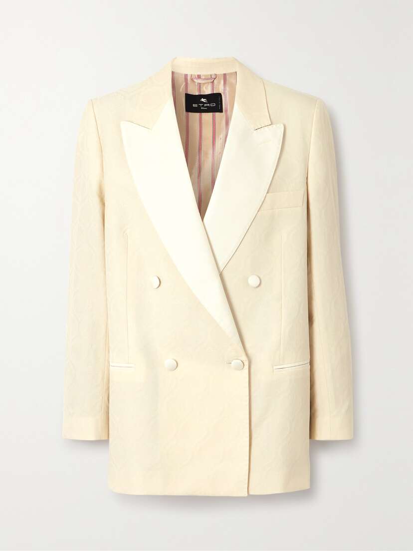 Etro Double-breasted Cotton And Wool-blend Jacquard Blazer