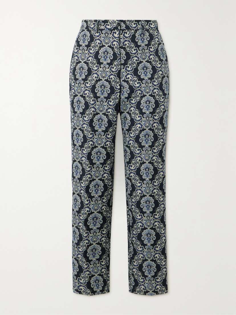 Etro Metallic Brocade Skinny Pants