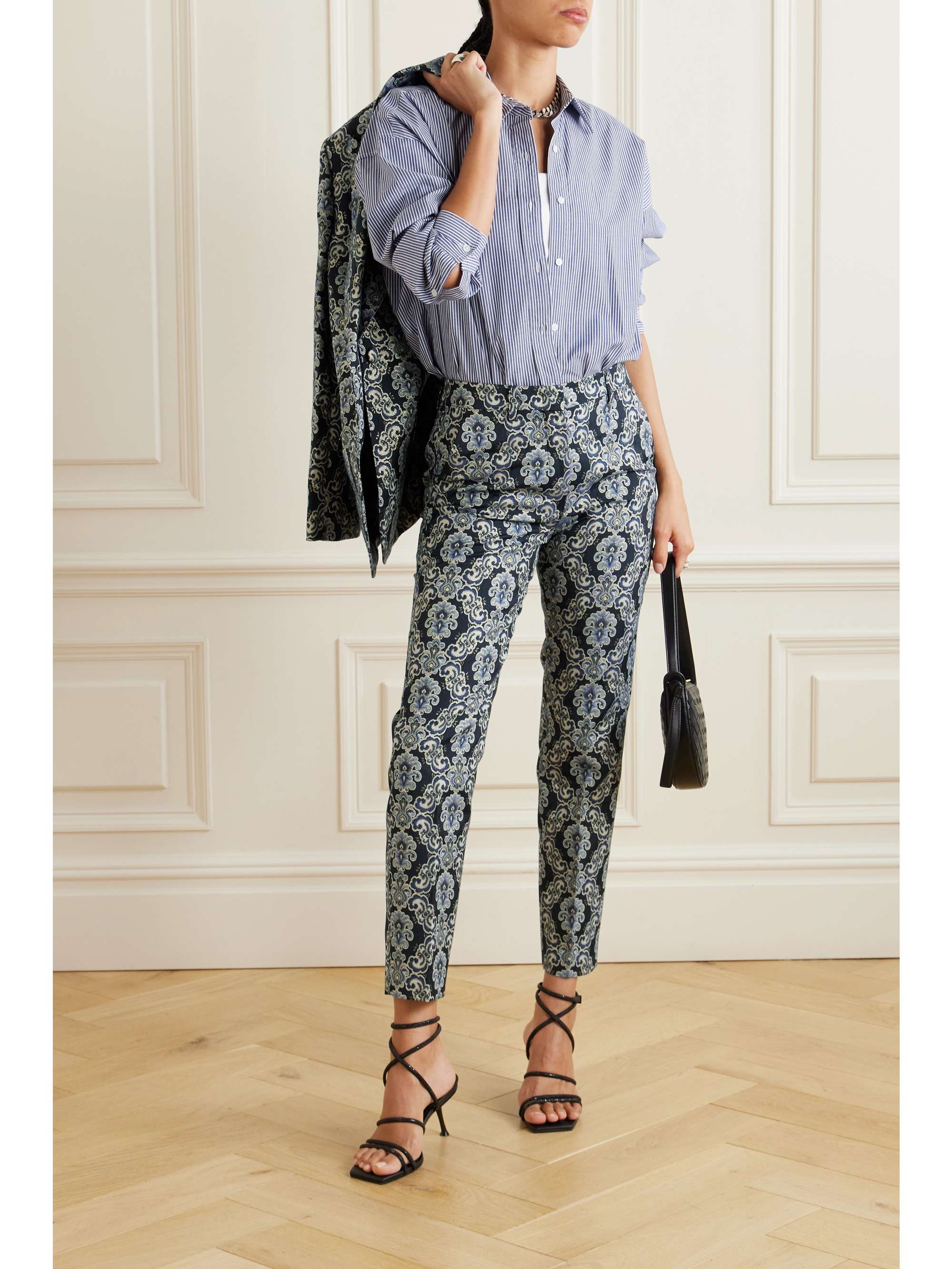 ETRO Metallic brocade skinny pants | NET-A-PORTER