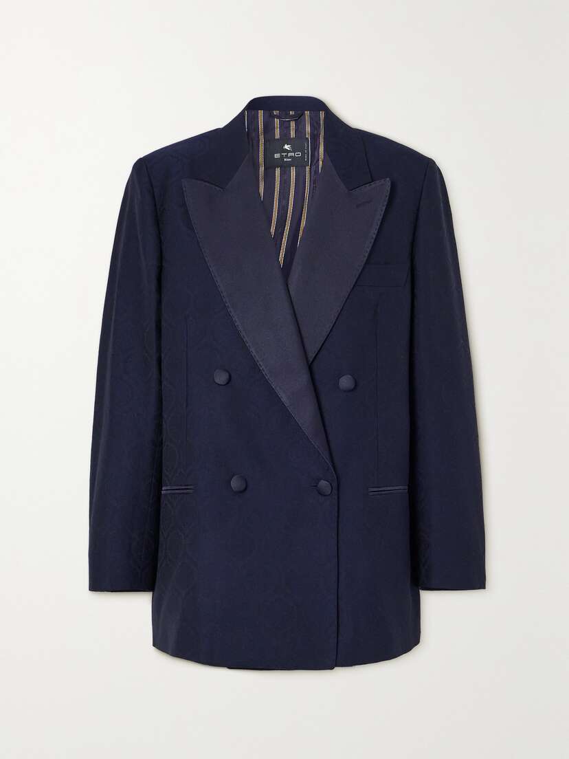 Etro Double-breasted Cotton And Wool-blend Jacquard Blazer