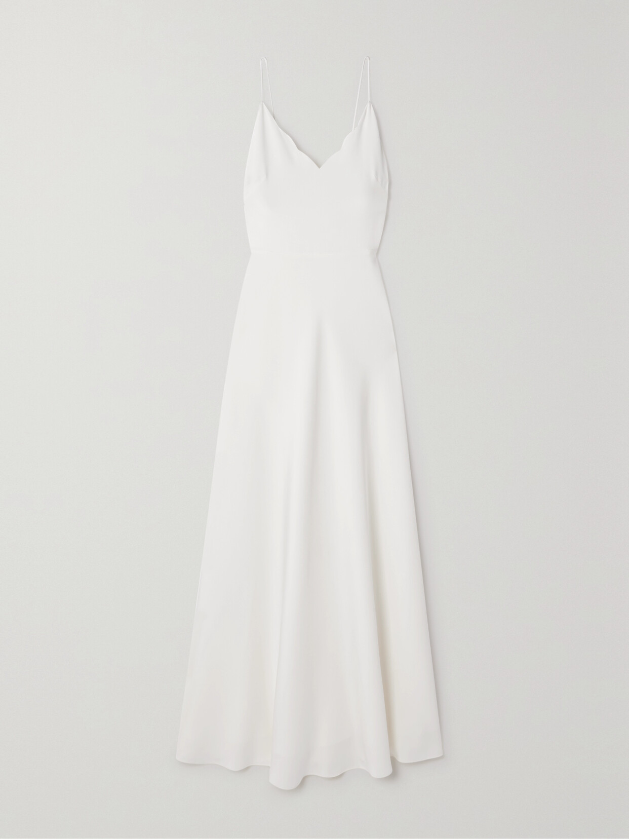 Chloé + Atelier Jolie Scalloped Silk-cady Gown - White