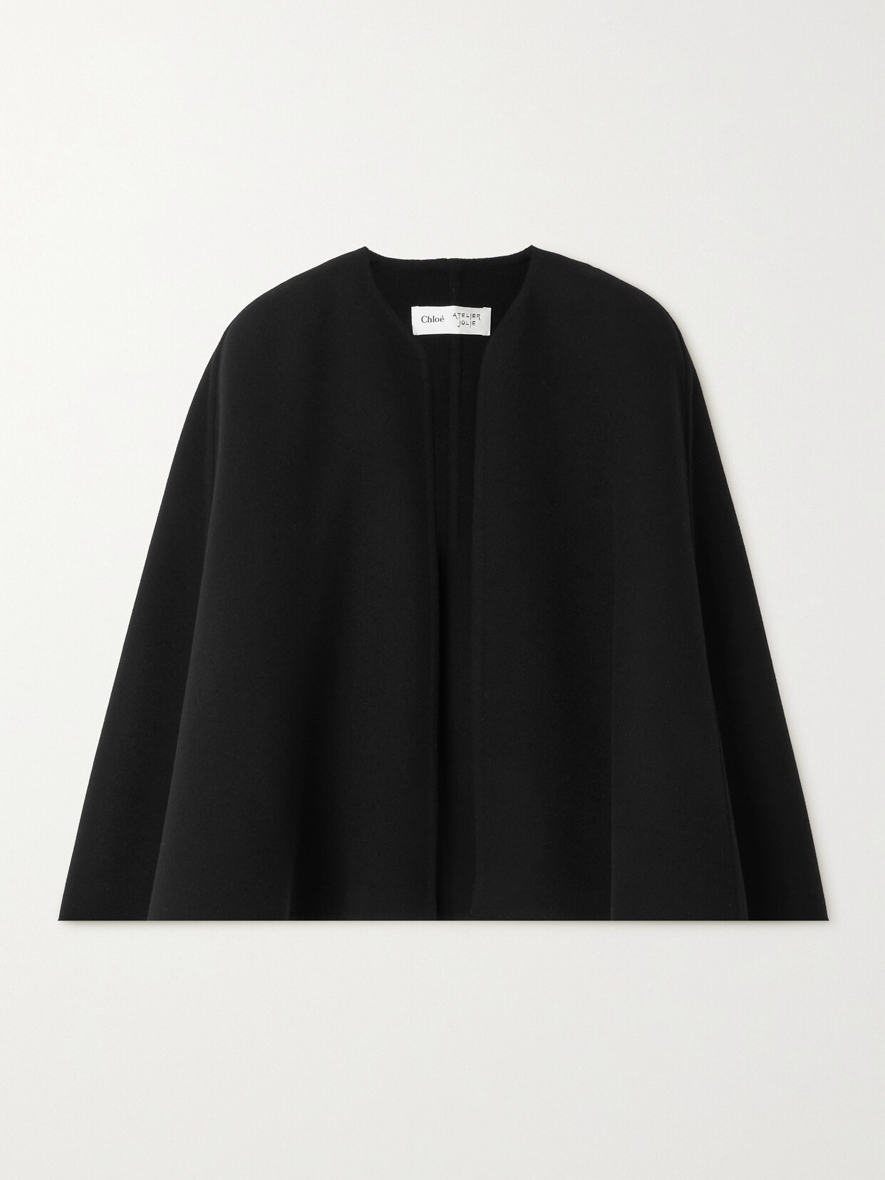 Chloé + Atelier Jolie Wool And Cashmere-blend Cape - Black