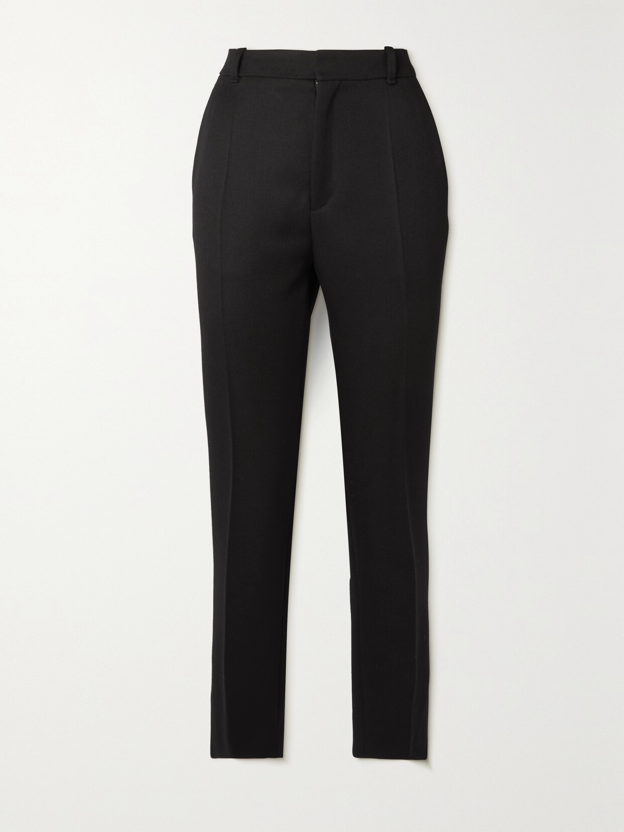 Chloé + Atelier Jolie Wool-gabardine Slim-leg Pants In Black