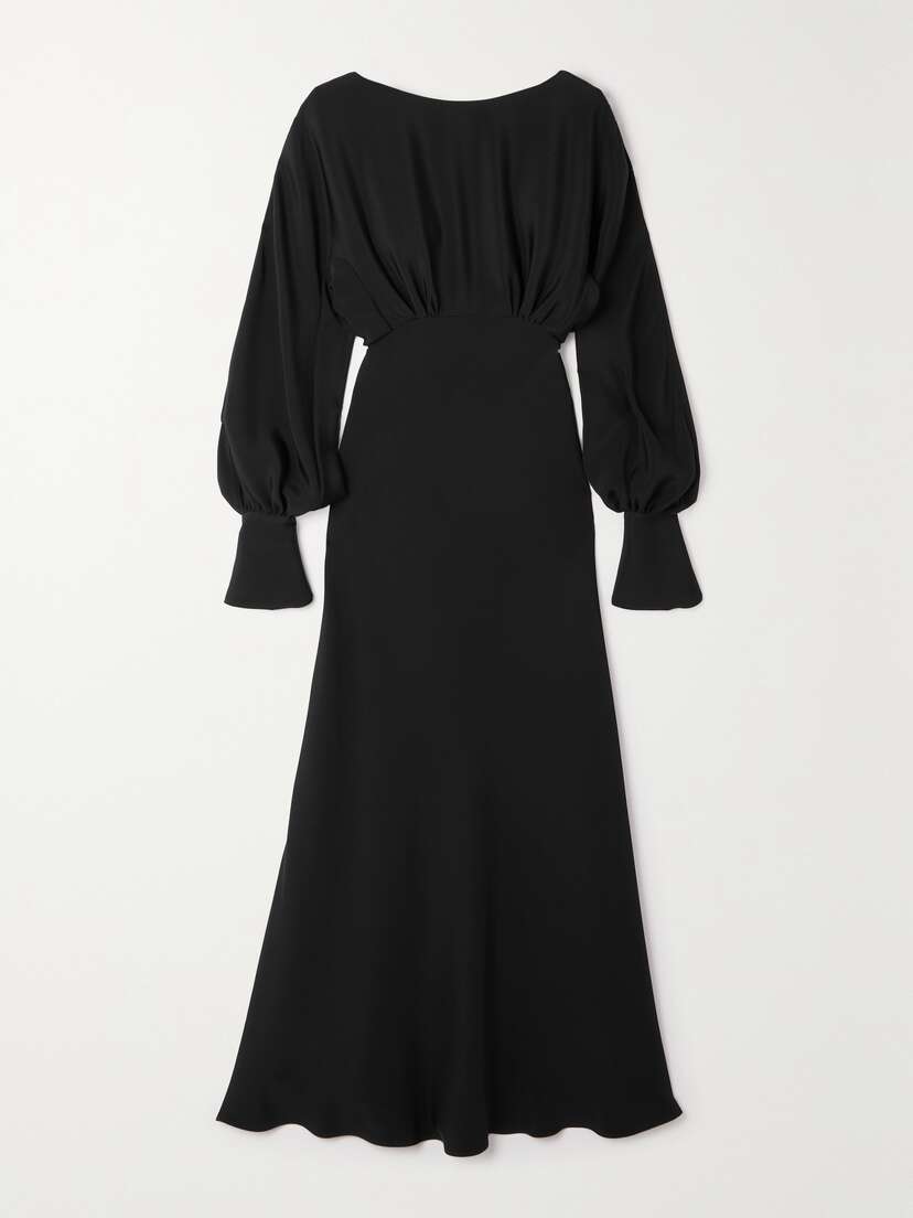 Chloé + Atelier Jolie Open-back Gathered Silk-cady Maxi Dress