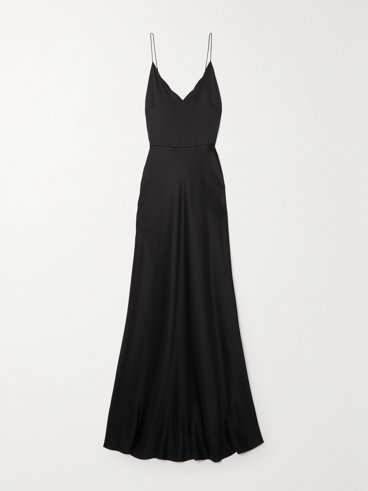 Chloé + Atelier Jolie Scalloped Silk-cady Gown In Black