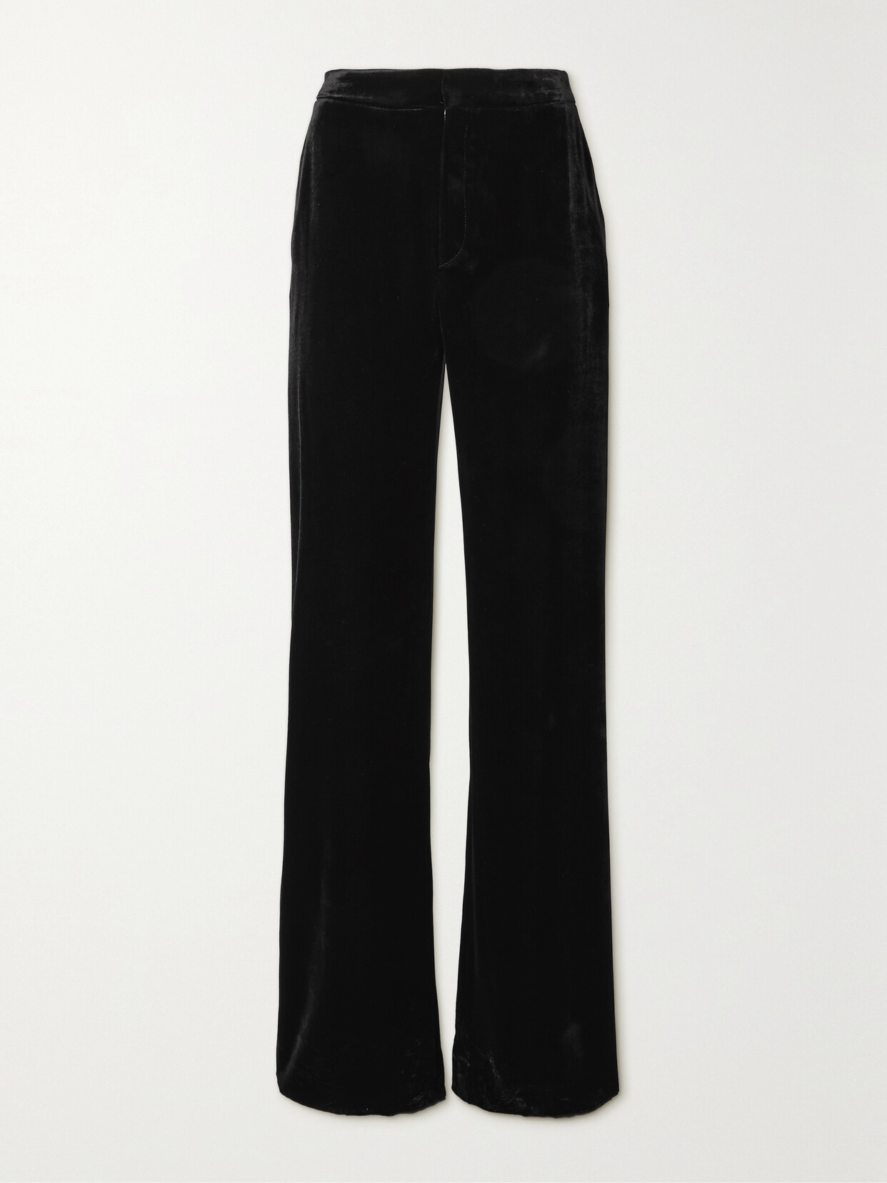 Chloé + Atelier Jolie Velvet Wide-leg Pants - Black