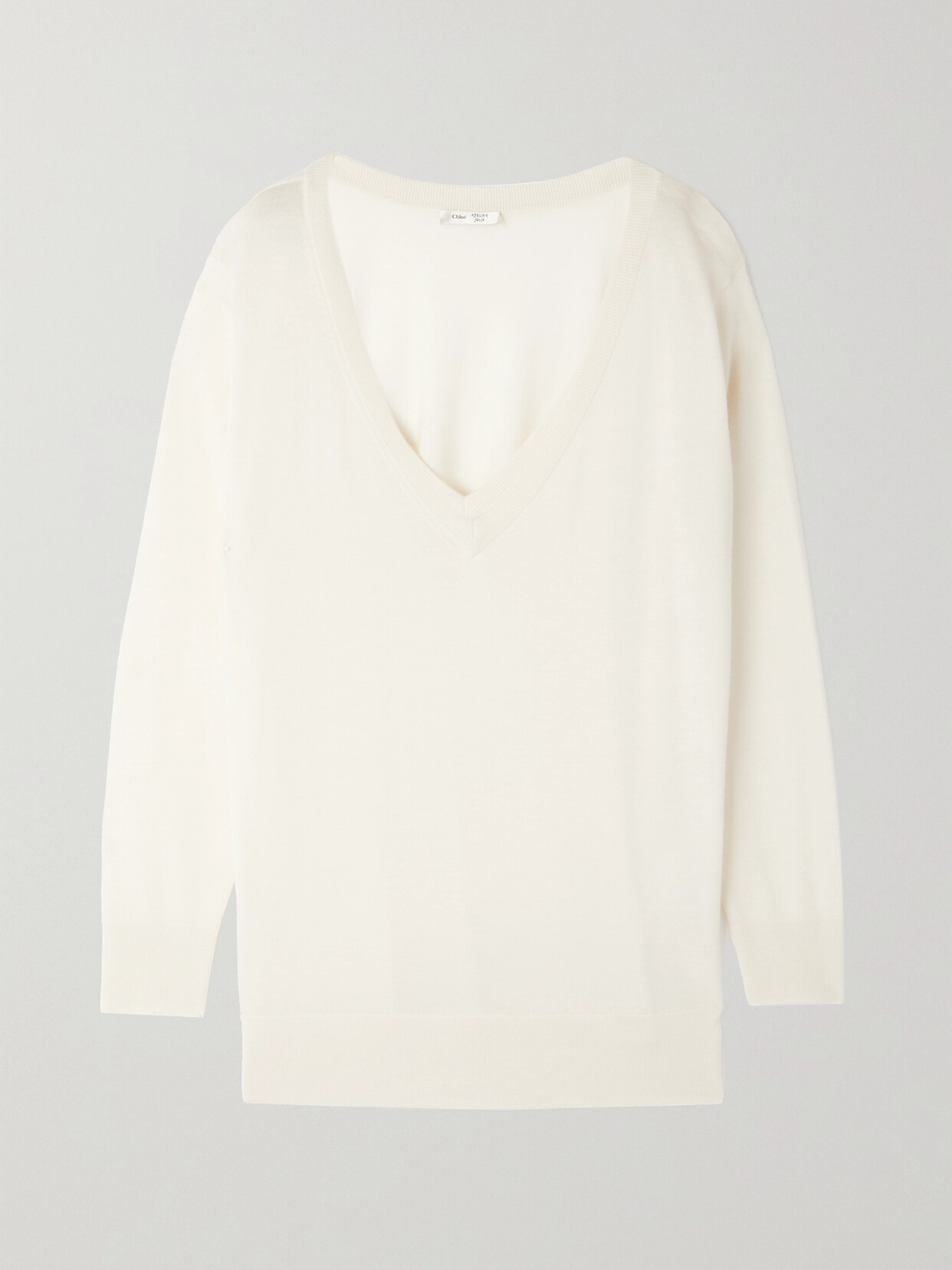 Chloé + Atelier Jolie Cashmere And Silk-blend Sweater - White