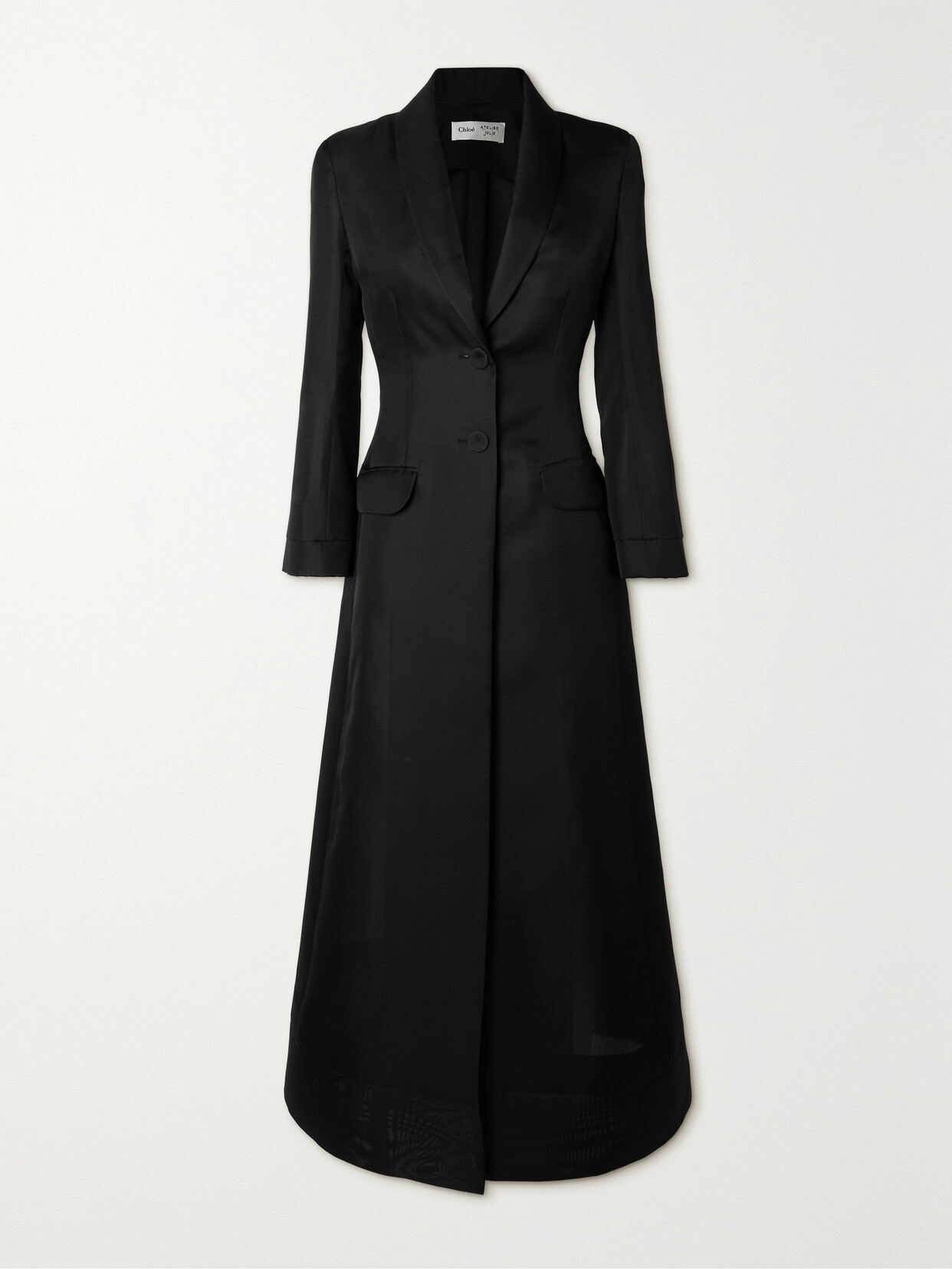 Chloé + Net Sustain + Atelier Jolie Organic Silk-crepe Coat - Black