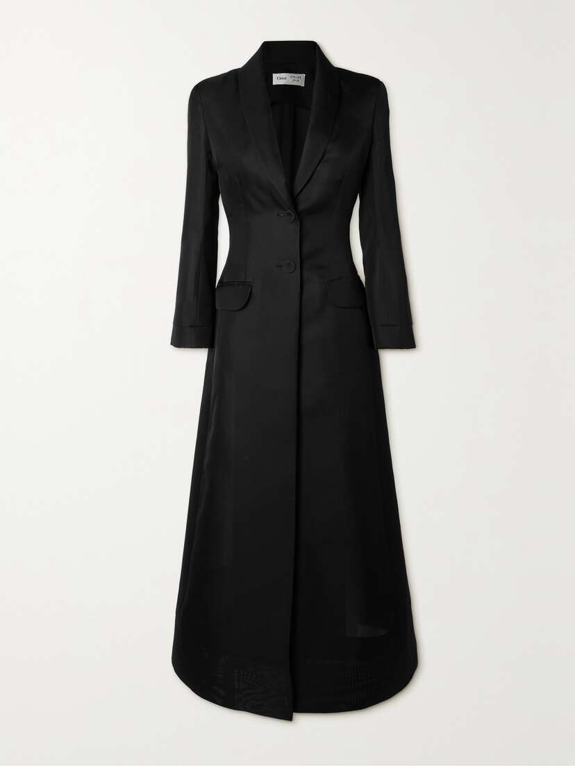 Chloé + Net Sustain + Atelier Jolie Organic Silk-crepe Coat