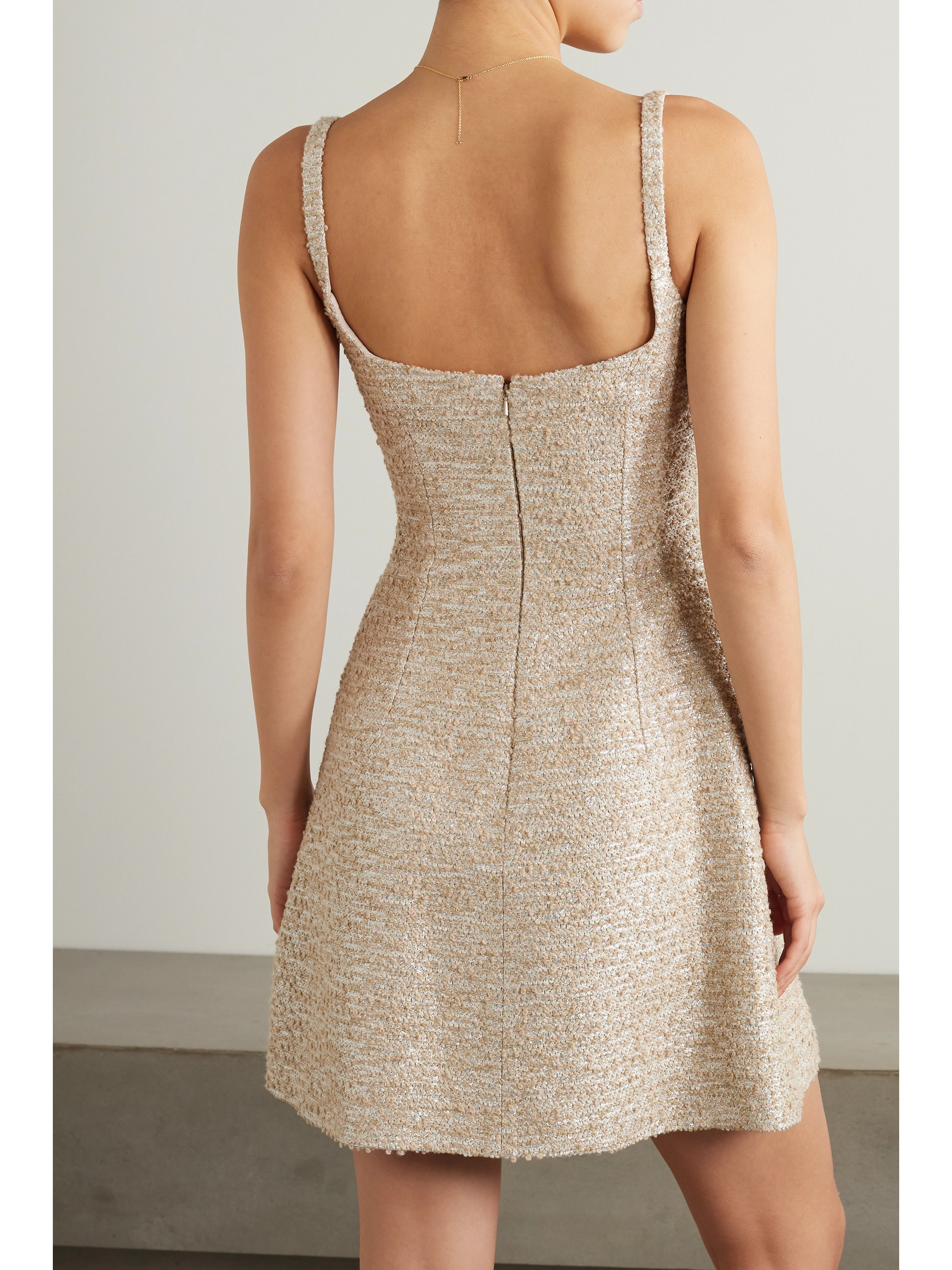 Emilia Wickstead Tibby metallic bouclé-tweed mini dress