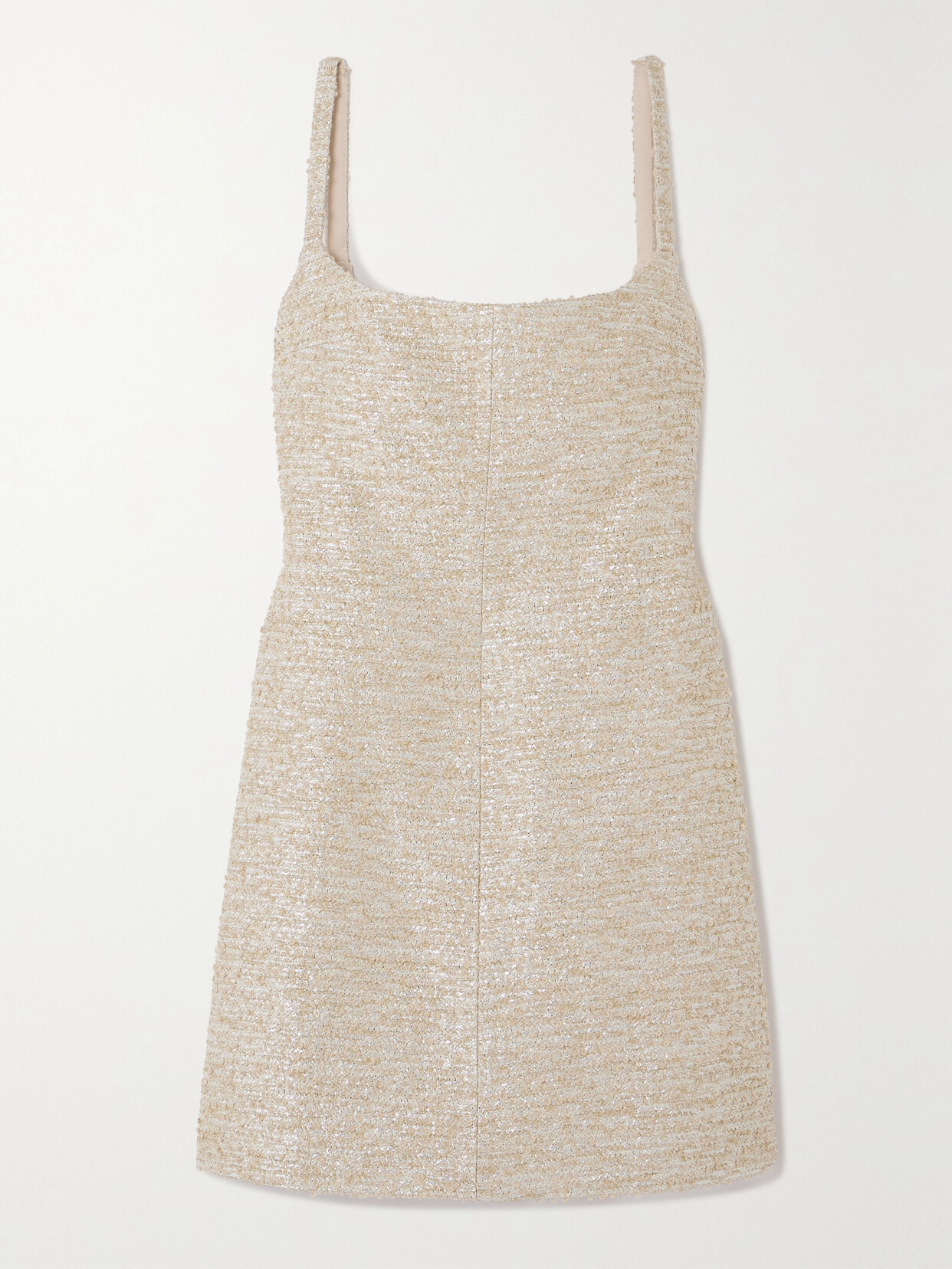 Emilia Wickstead Tibby Metallic Bouclé-tweed Mini Dress In Neutrals