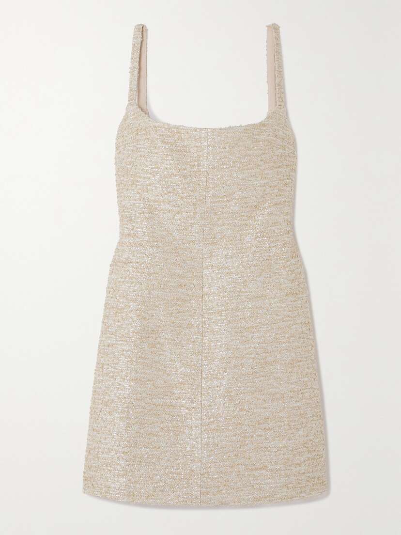 Emilia Wickstead Tibby Metallic Bouclé-tweed Mini Dress