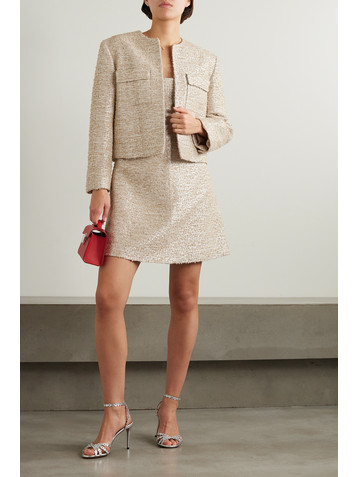 Emilia Wickstead Tibby metallic bouclé-tweed mini dress