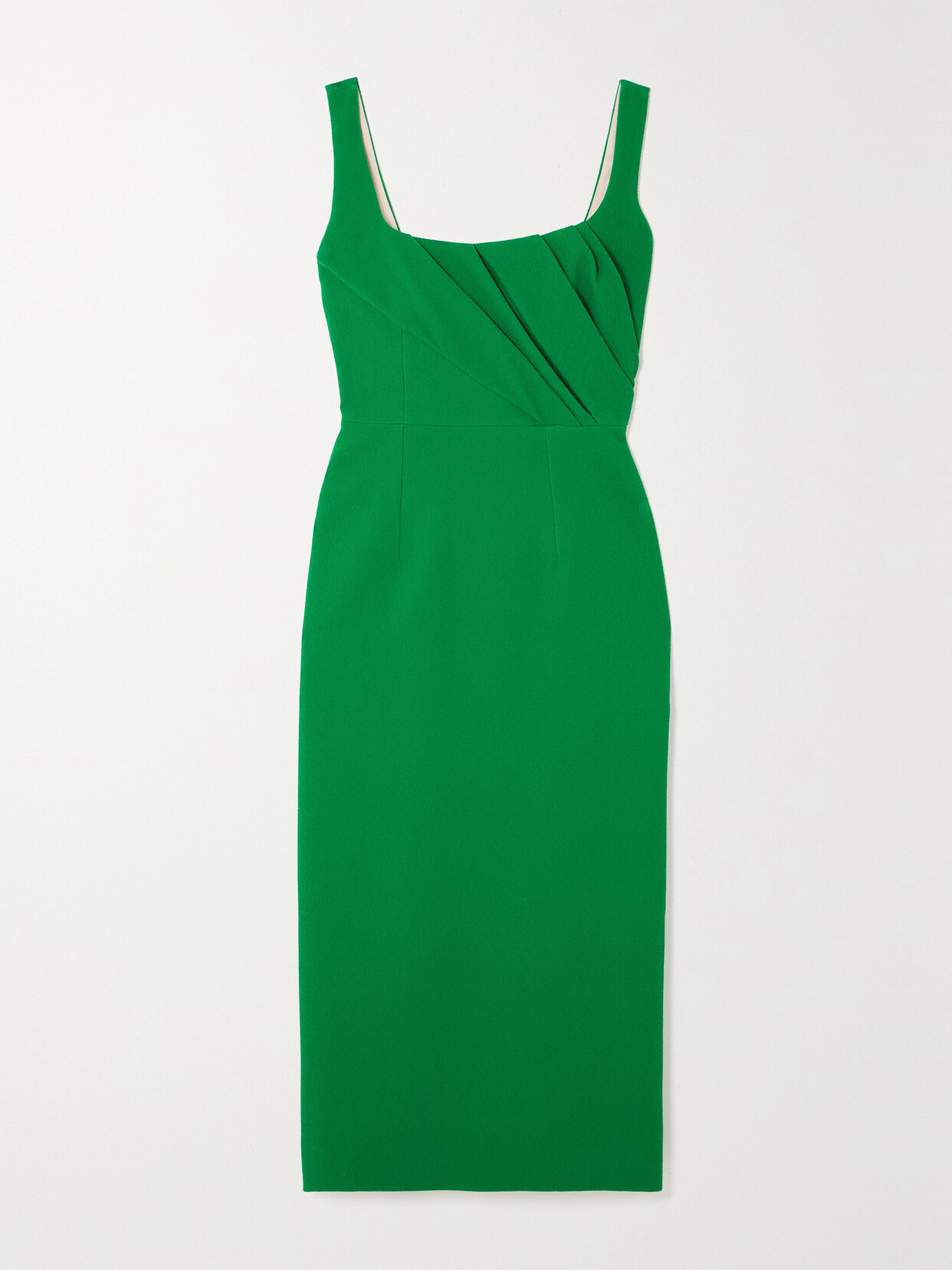 Emilia Wickstead Arina Draped Crepe Midi Dress In Green