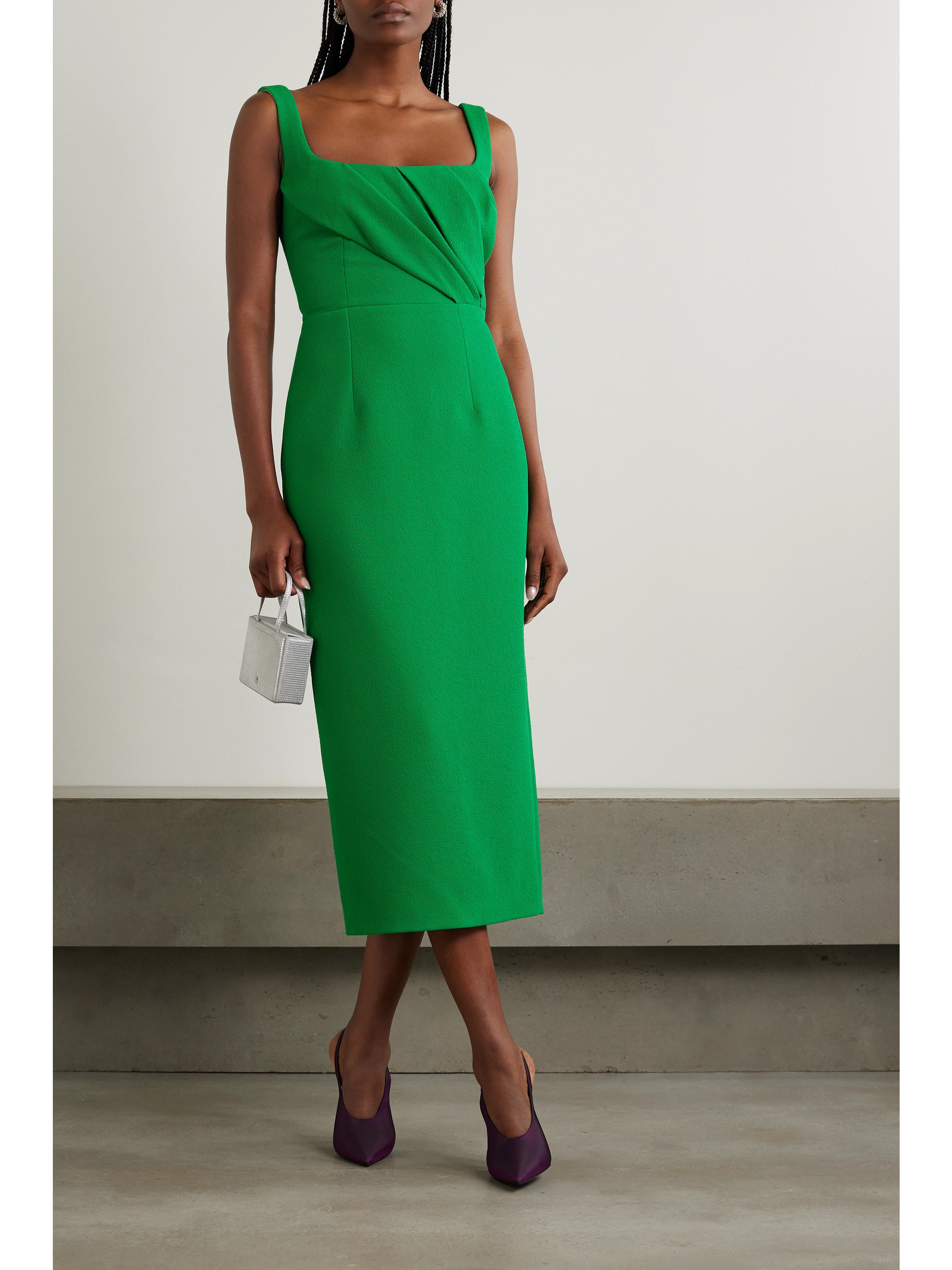 Emilia Wickstead Arina draped crepe midi dress