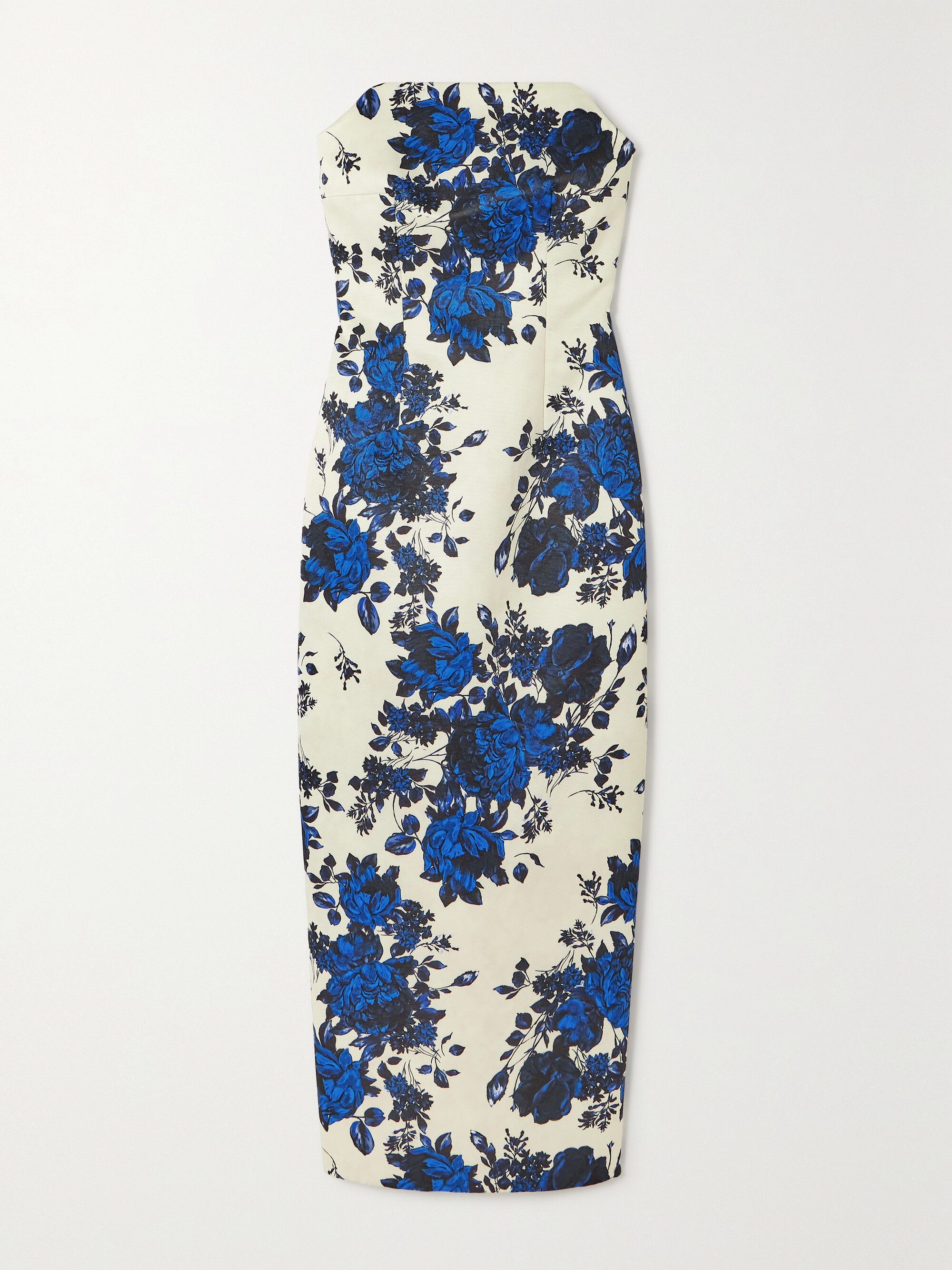 Emilia Wickstead Yulie strapless floral-print taffeta-faille midi dress thumbnail