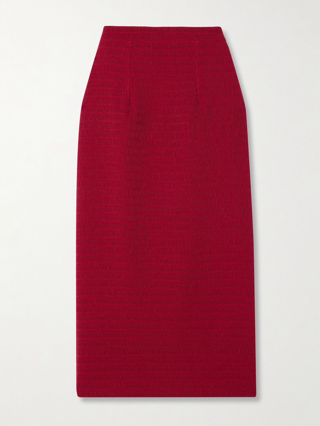 Emilia Wickstead Idelia Smocked Satin Midi Skirt In Red