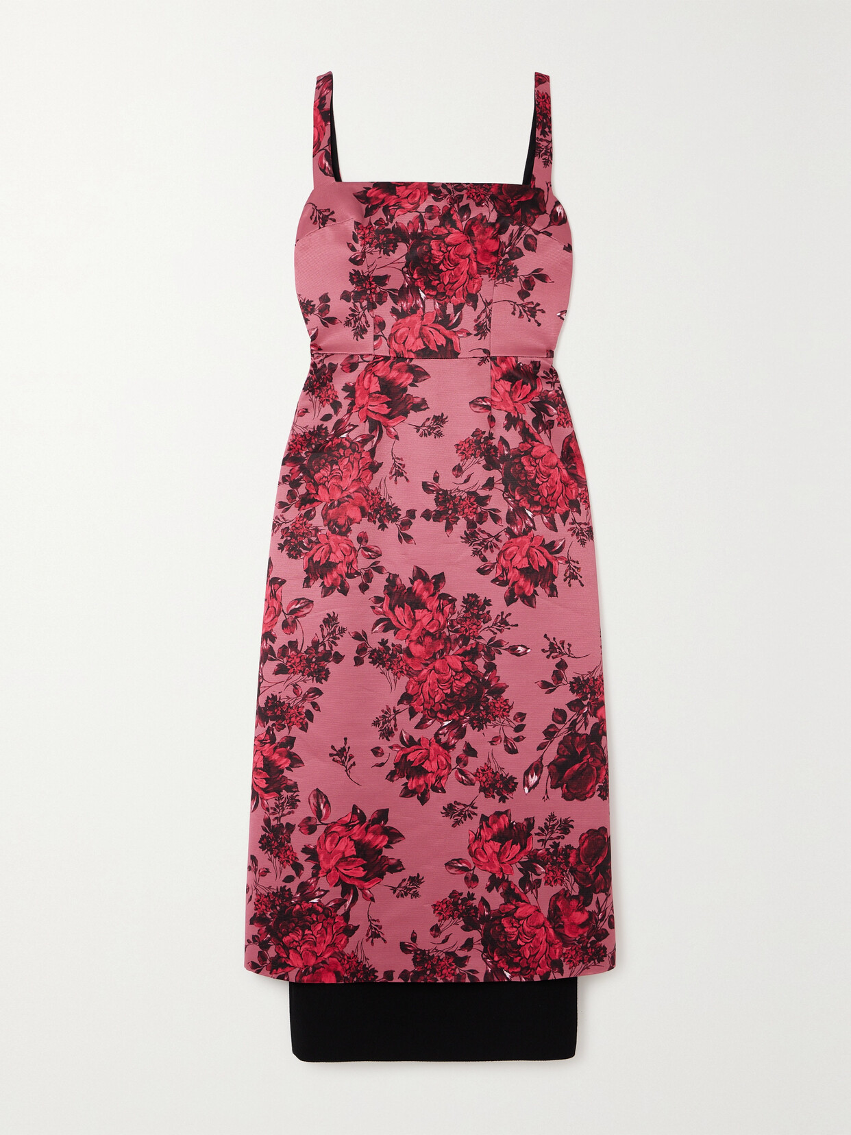 Emilia Wickstead Tiffany Layered Floral-print Faille Midi Dress In Pink