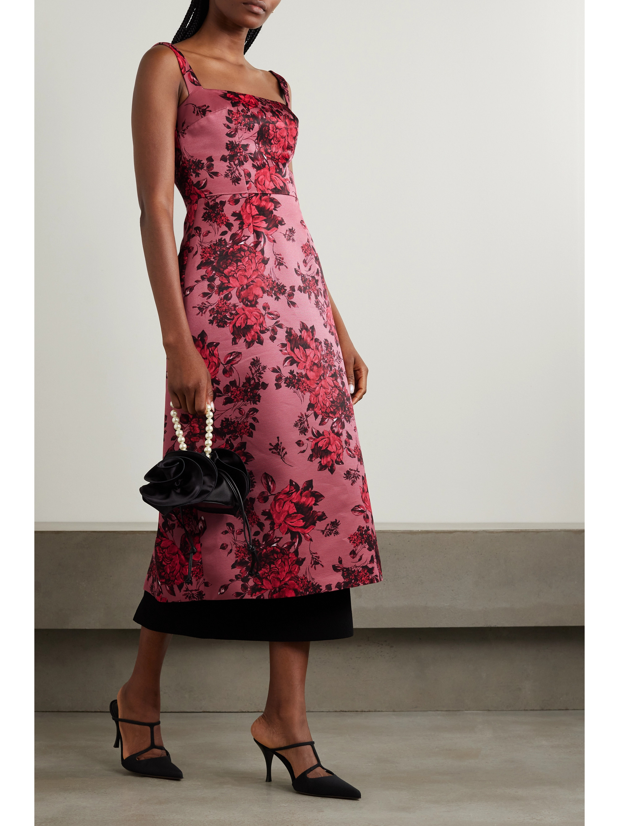 Emilia Wickstead Tiffany layered floral-print faille midi dress