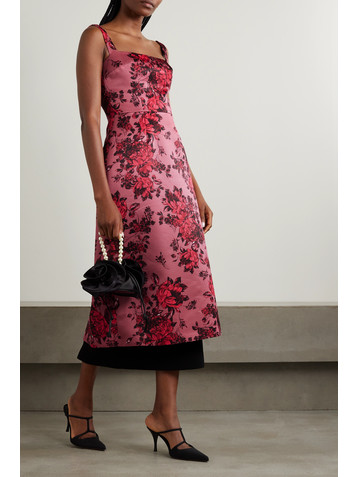 Emilia Wickstead Tiffany layered floral-print faille midi dress