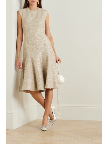 Emilia Wickstead Denver metallic bouclé-tweed midi dress