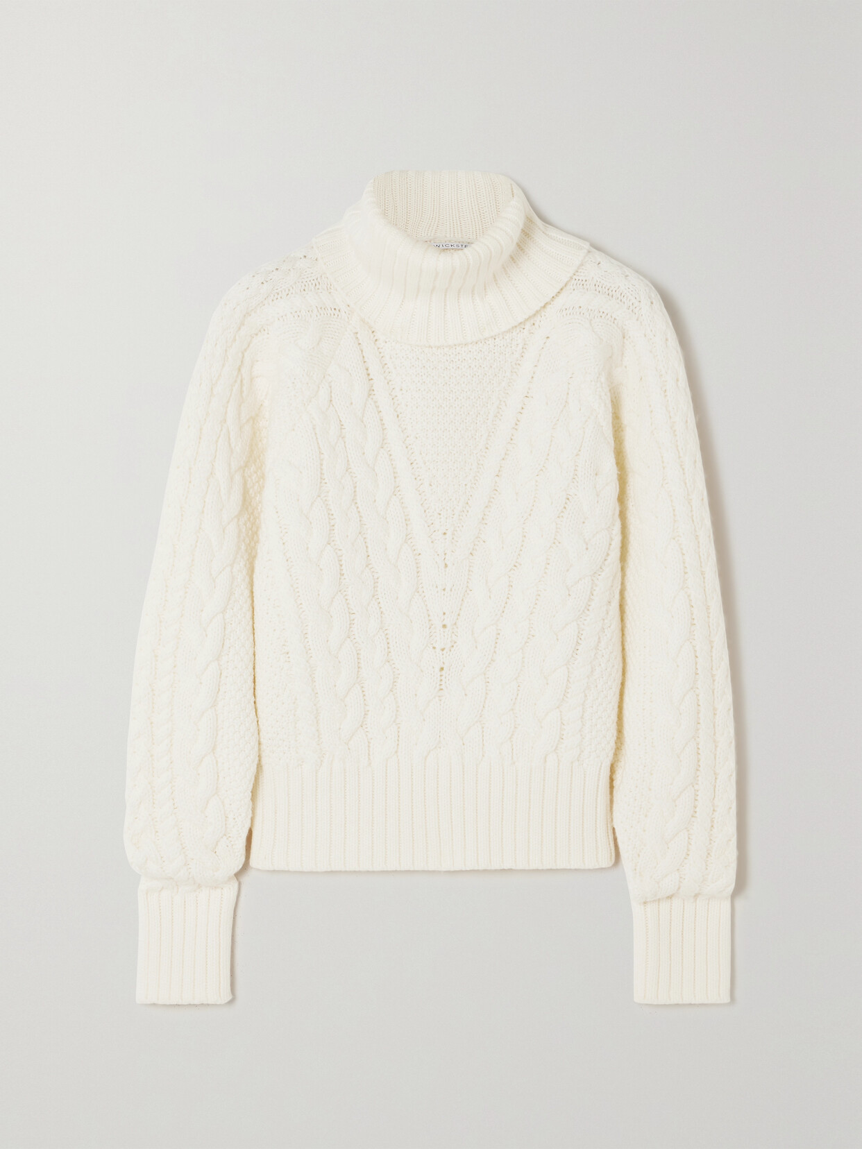 Emilia Wickstead Cable-knit Wool Turtleneck Sweater In Ivory