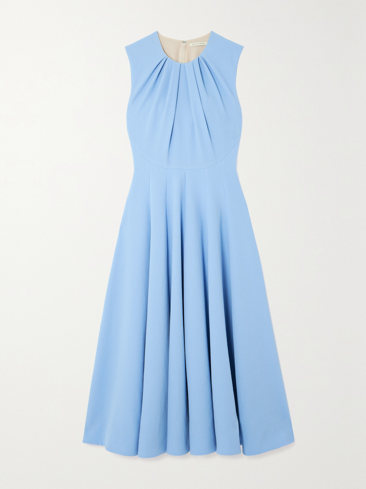 Emilia Wickstead Marlen Draped Crepe Midi Dress In Blue