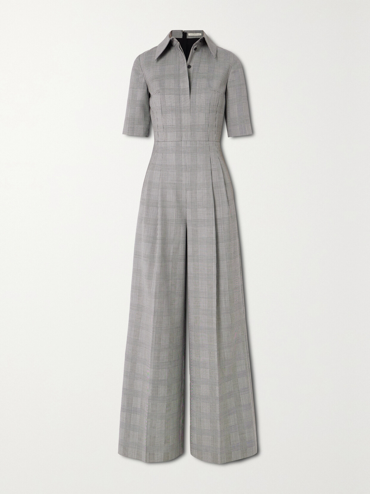 Emilia Wickstead - Elas Prince Of Wales Checked Wool Jumpsuit - Black