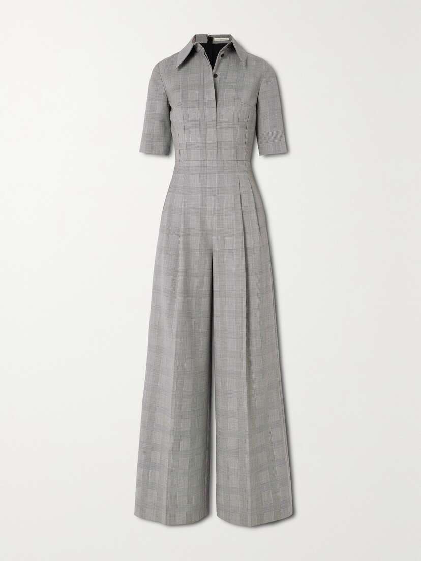 Emilia Wickstead Elas Prince Of Wales Checked Wool Jumpsuit