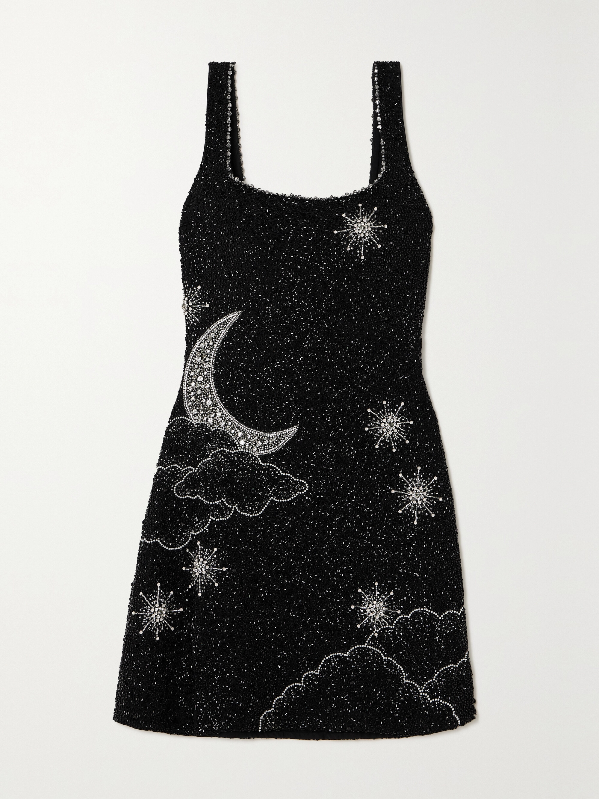 Clio Peppiatt Lucina embellished stretch-mesh mini dress