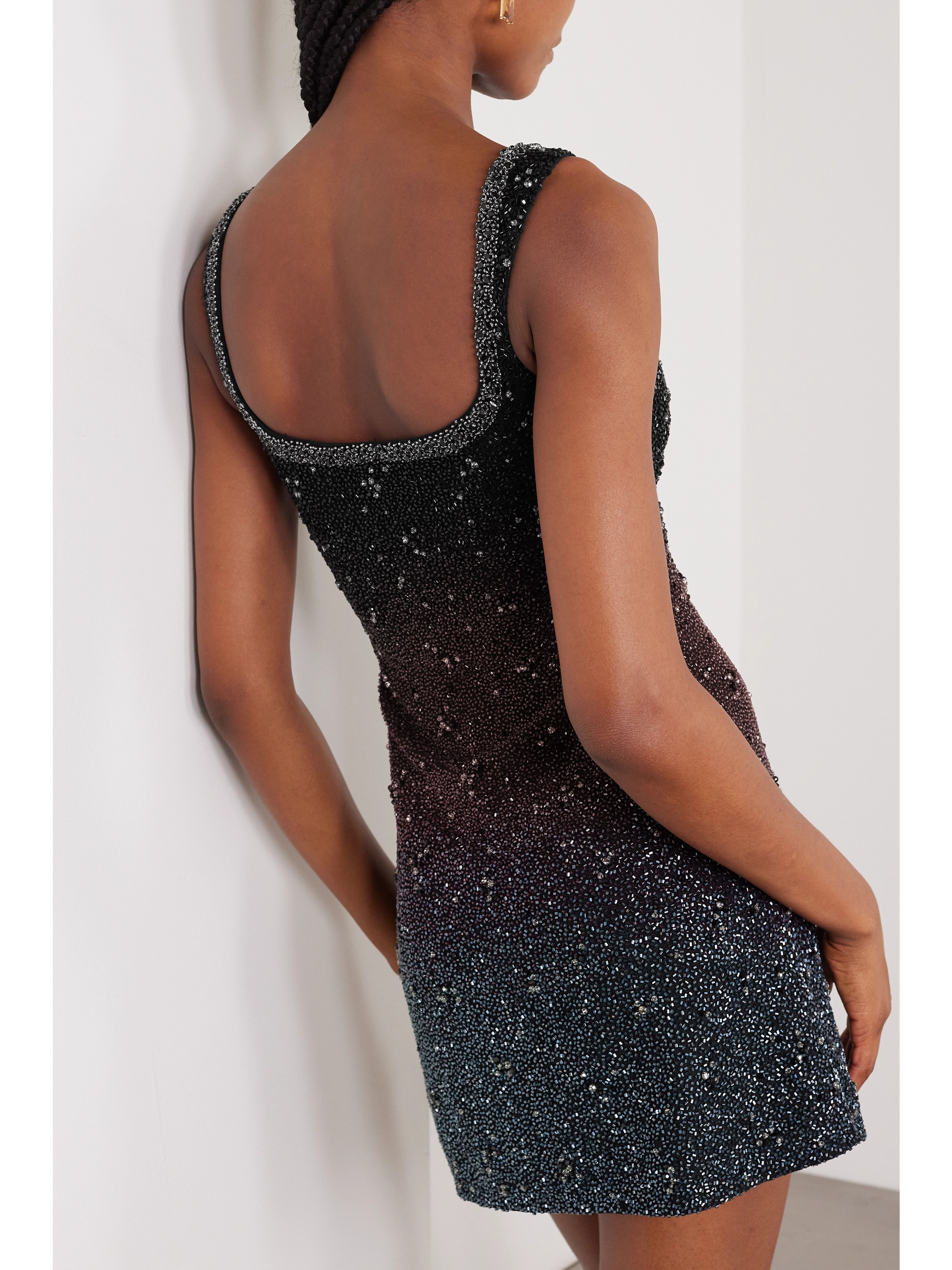 Clio Peppiatt Galaxy embellished stretch-mesh mini dress thumbnail