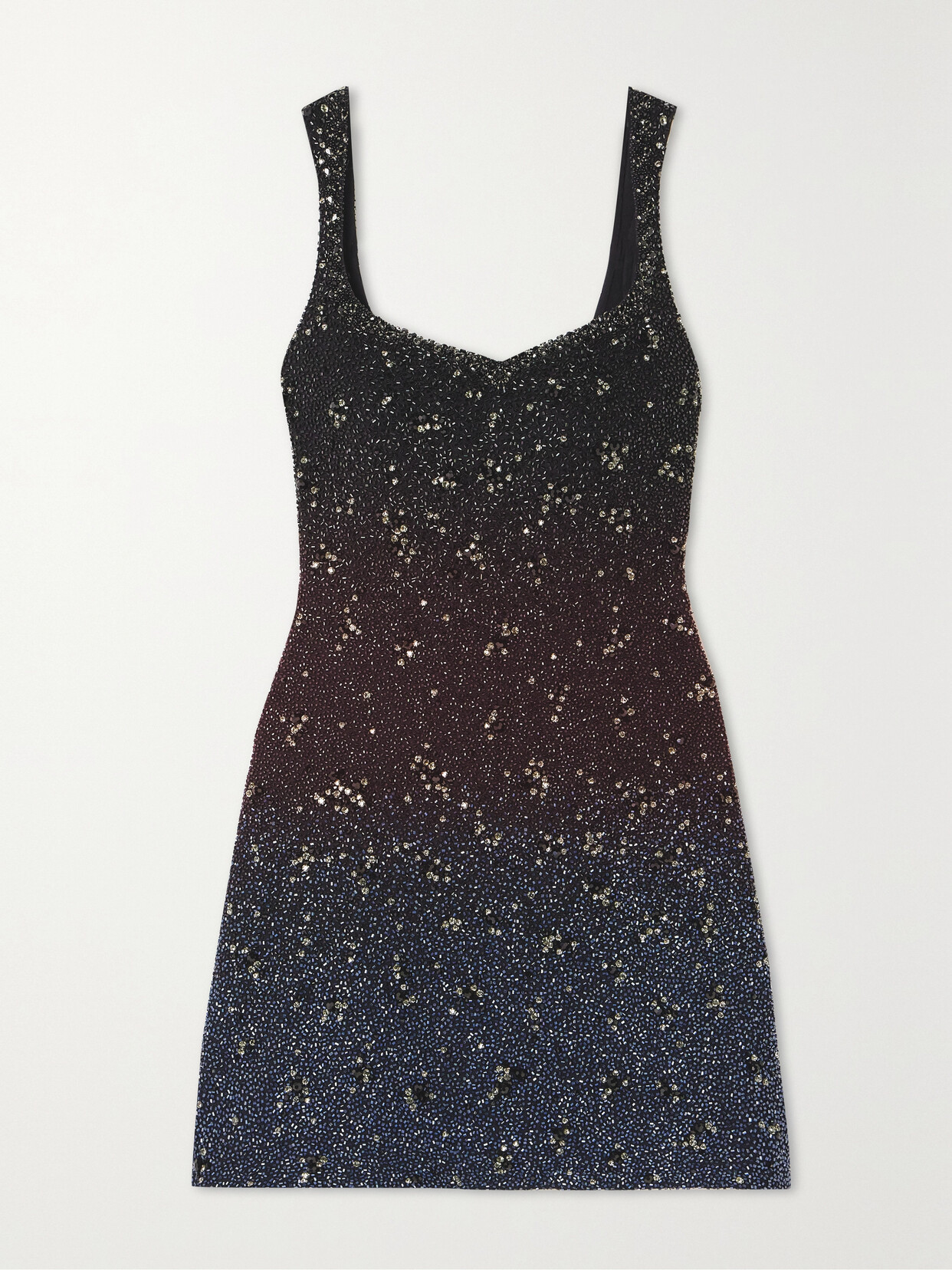 Clio Peppiatt - Galaxy Embellished Stretch-mesh Mini Dress - Blue