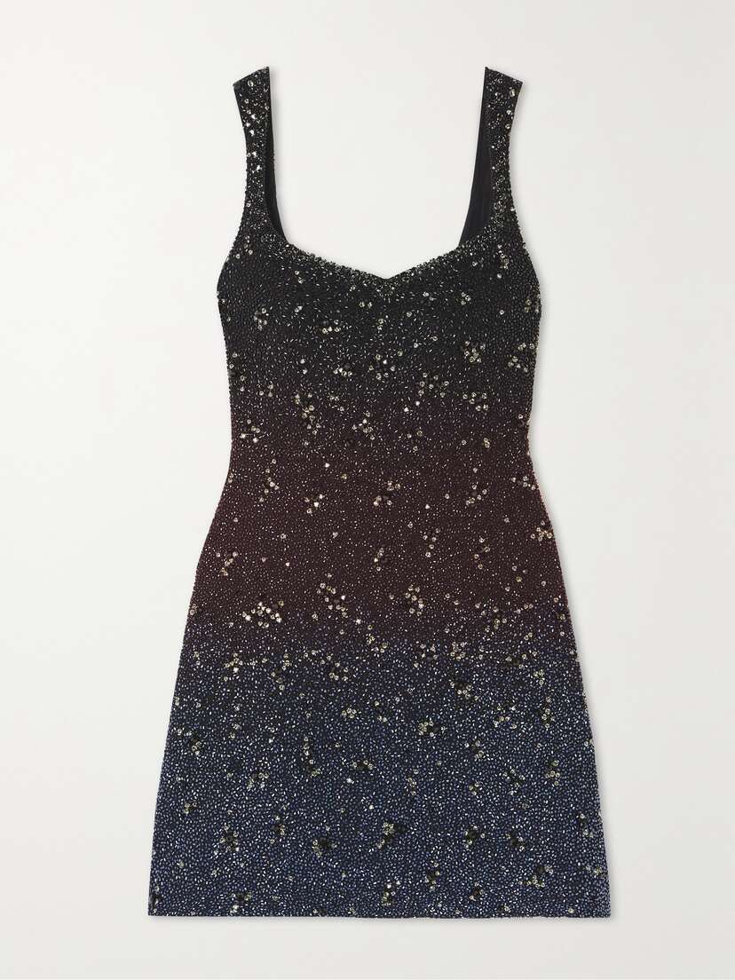 Clio Peppiatt Galaxy Embellished Stretch-mesh Mini Dress