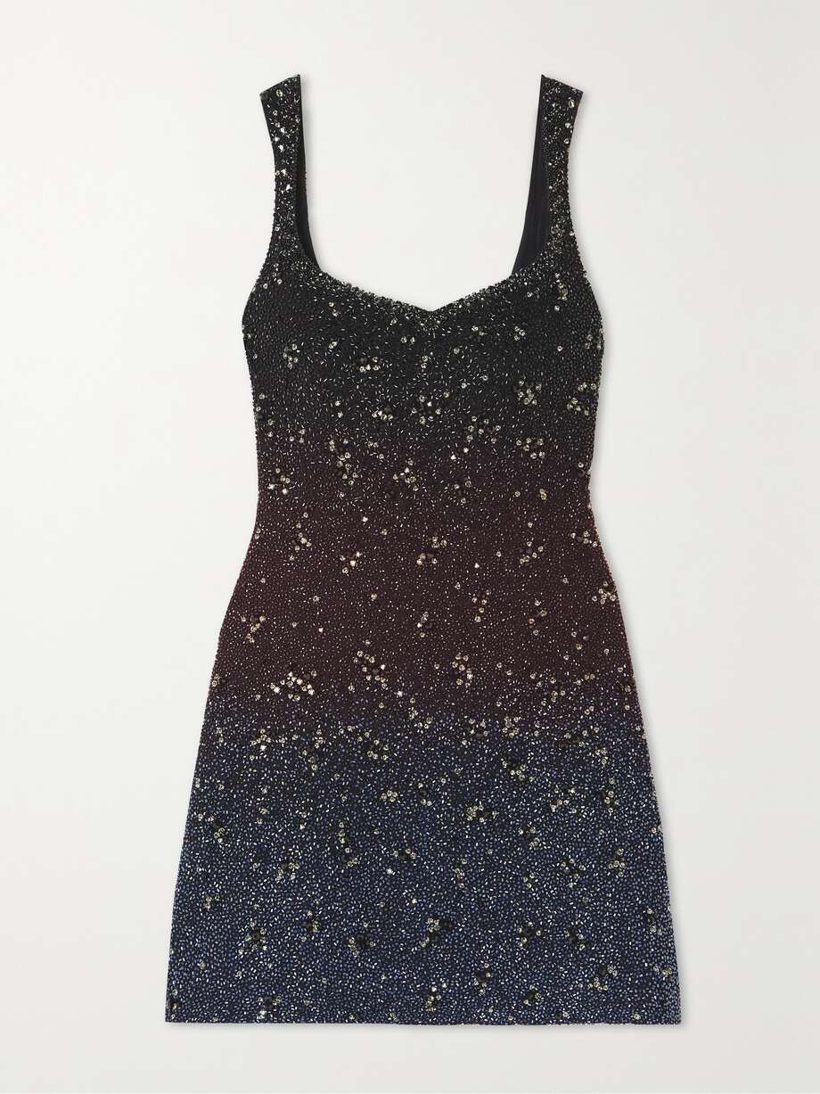 net-a-porter.com | Galaxy Minikleid aus Stretch-Mesh mit Verzierungen