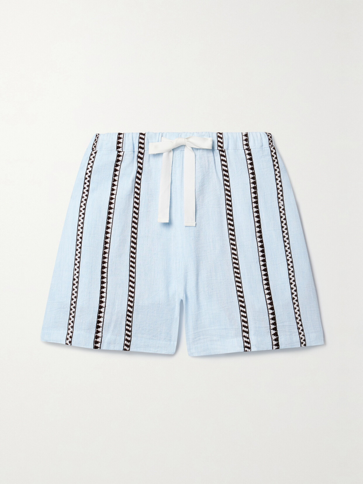 Lemlem + Net Sustain Safia Striped Cotton-blend Shorts In Blue