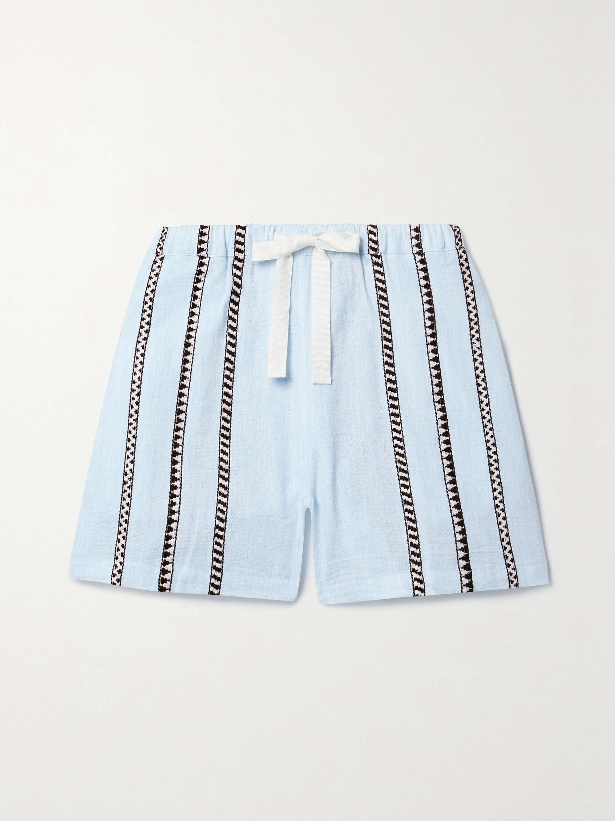 LEMLEM + NET SUSTAIN Safia striped cotton-blend shorts | NET-A-PORTER