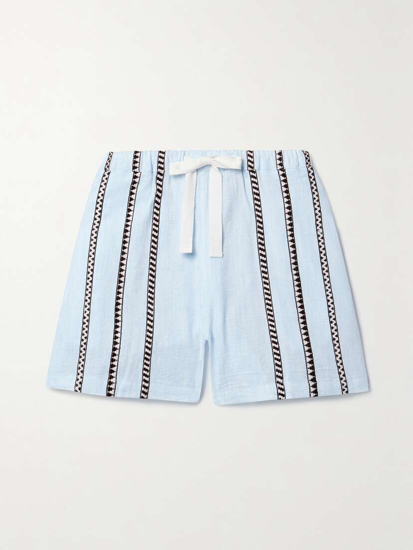 Lemlem + Net Sustain Safia Striped Cotton-blend Shorts