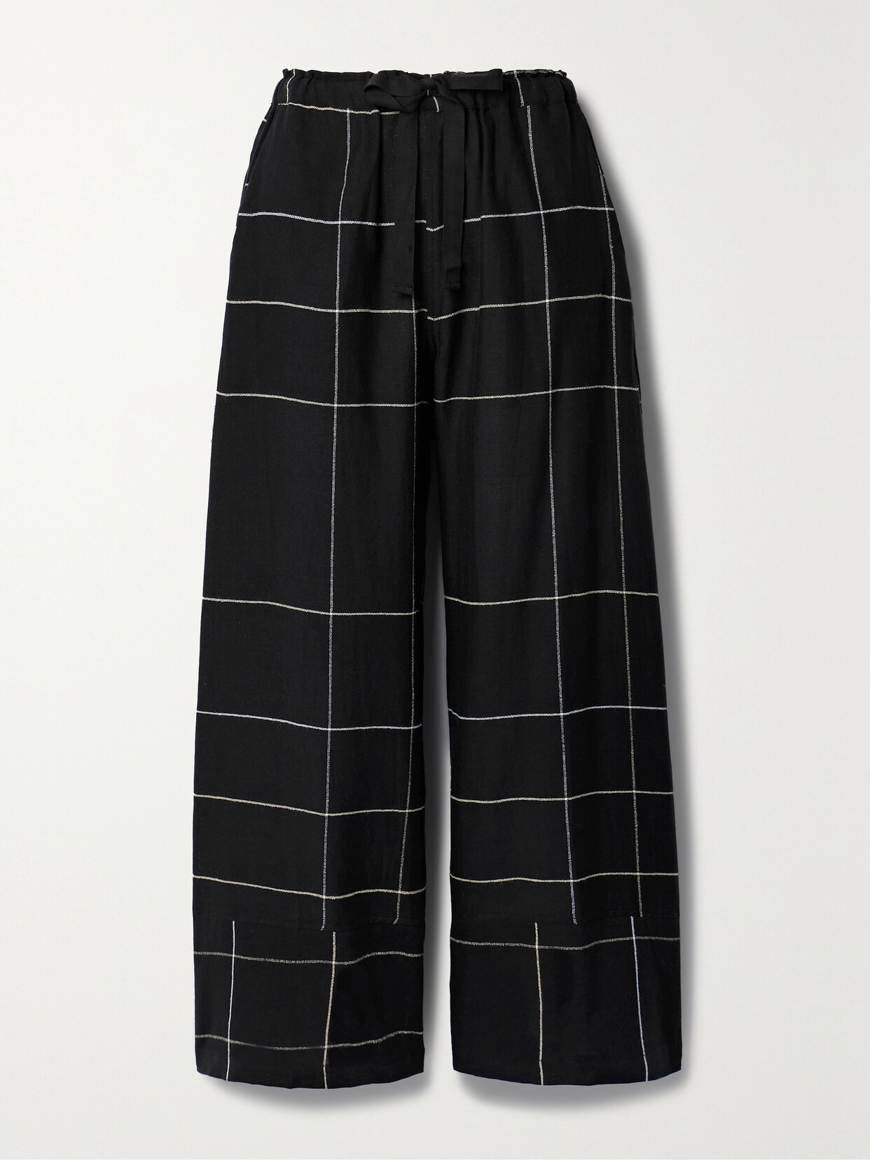 lemlem + Net Sustain Desta Checked Cotton-blend Straight-leg Pants - Black