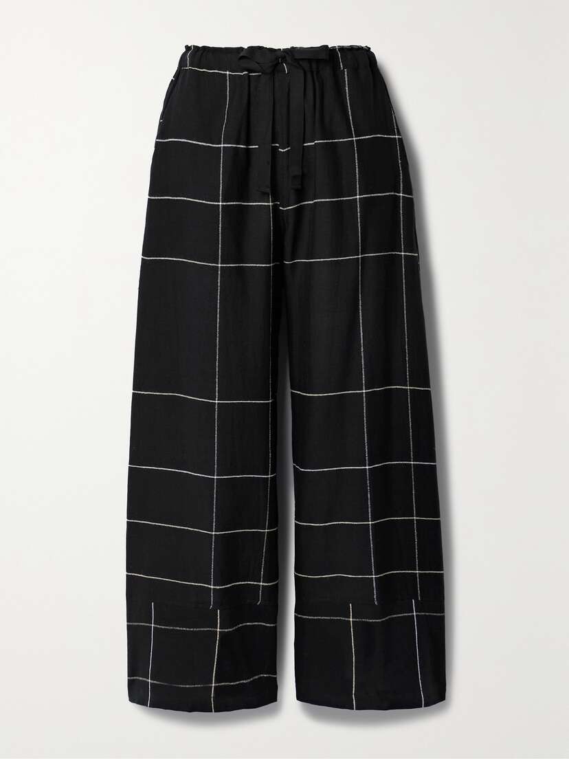 Lemlem + Net Sustain Desta Checked Cotton-blend Straight-leg Pants